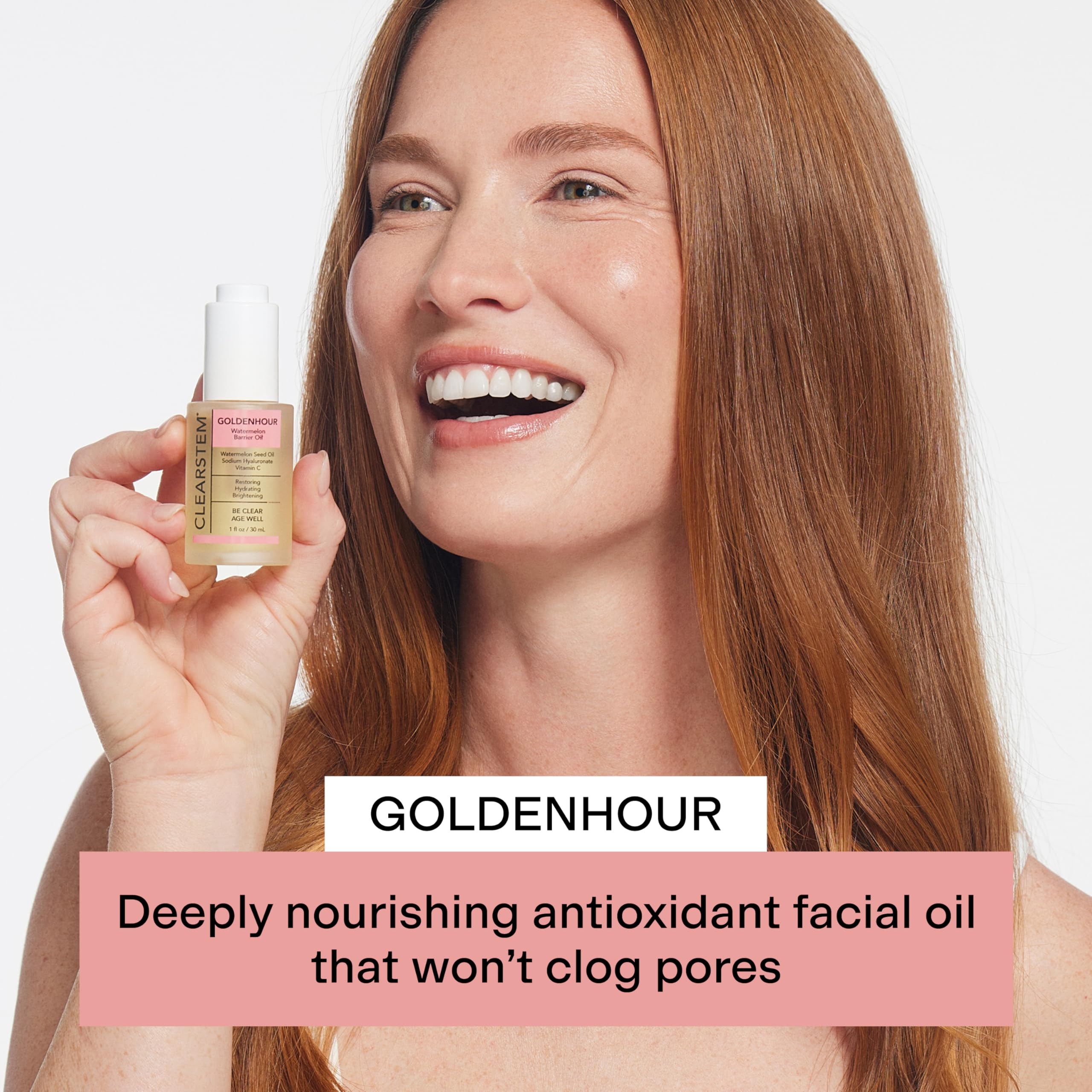 CLEARSTEM GOLDENHOUR Hydrating Facial Oil - Plumping Face Oil for Women for Deep Face Hydration - Non-Comedogenic Vitamin C Oil for Skin with Hyaluronic Acid and Watermelon Seed for Glowing Skin