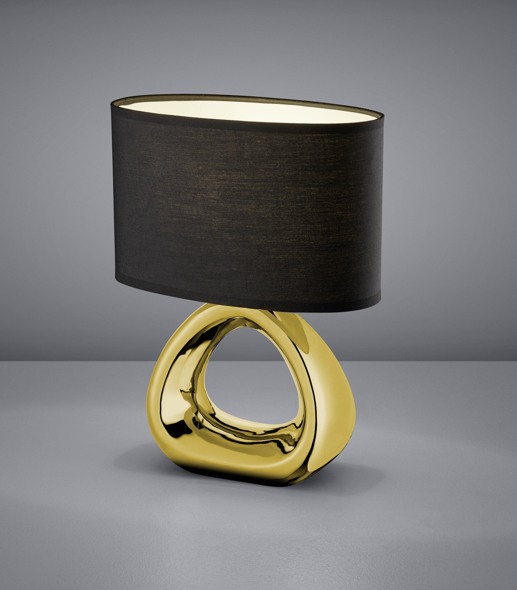 Reality Leuchten R50841079 - Lampada da tavolo Giza, in ceramica, E27, colore: oro, 15 x 24 x 34,5 cm