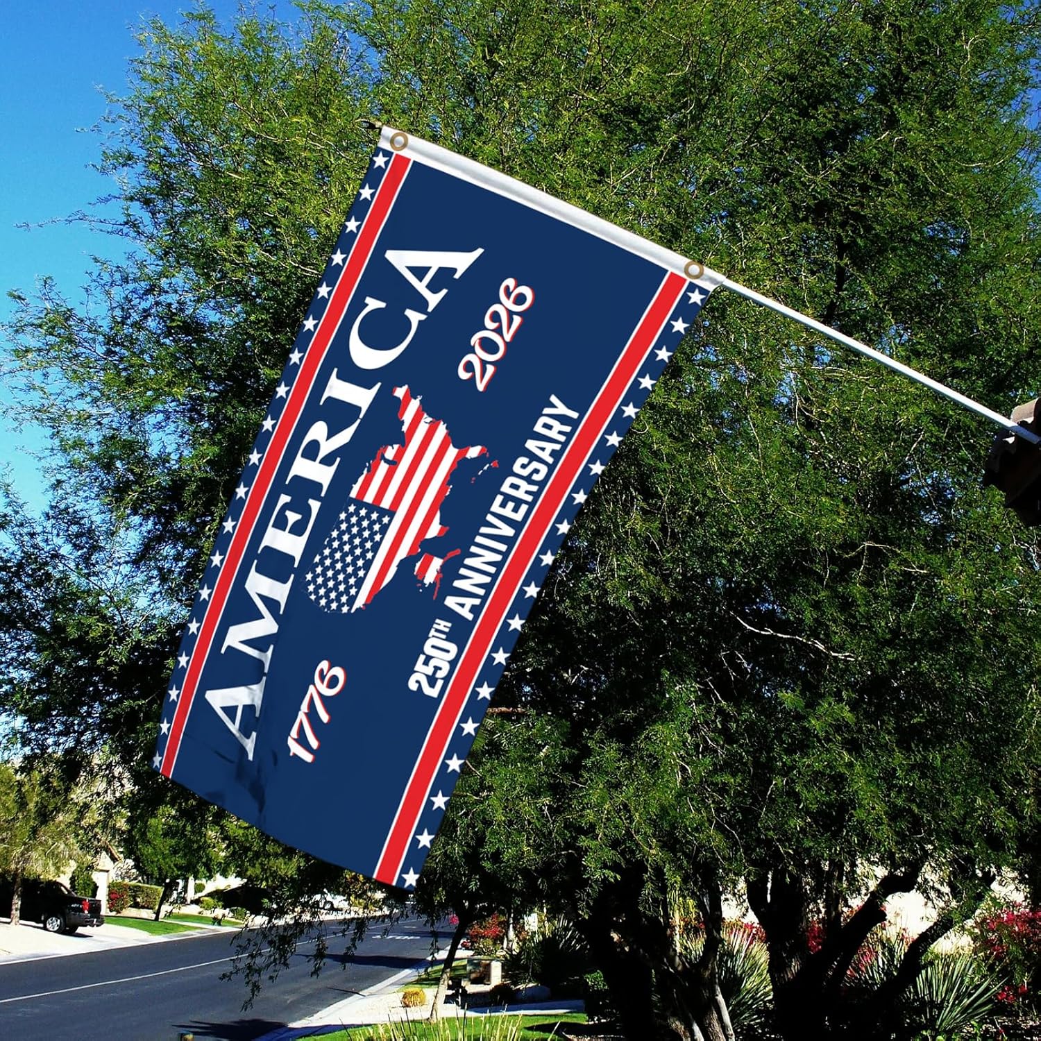 250 Anniversary Usa Flag 3x5 Outdoor, Double Sided 250th Anniversary Flags for Outside, Big 250th Year American Birthday Flag Banner for Party Yard Garden Wall Decoration
