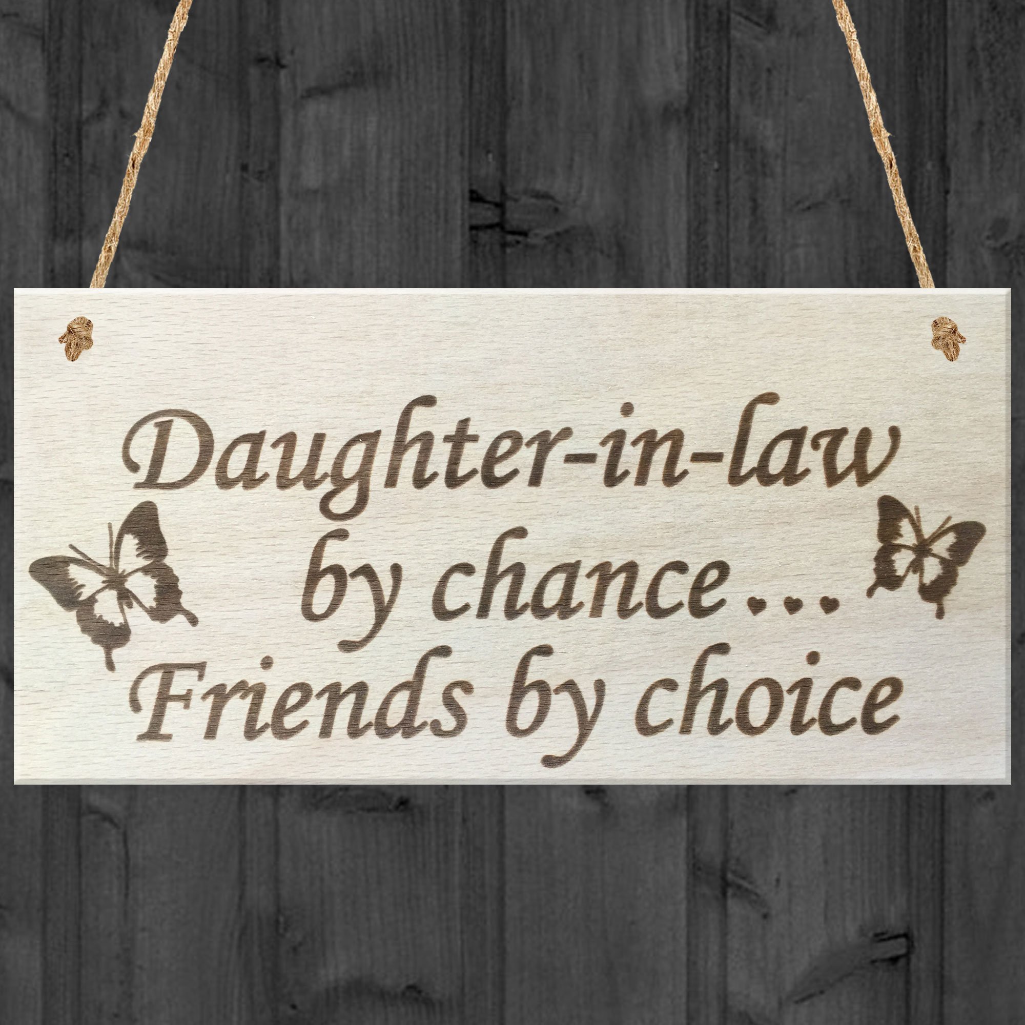 Red Ocean Daughter In Law By Chance Friends By Choice Wooden Hanging Plaque Love Friendship Gift Sign