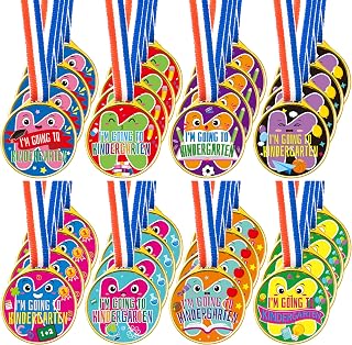 BeYumi Kindergarten Award Medals Assortment - 72Pcs Back to School Kindergarten Award Medals for Kids with Neck Ribbon Students Preschool Bulk Celebrate Gift Party Favors Supplies Classroom Reward