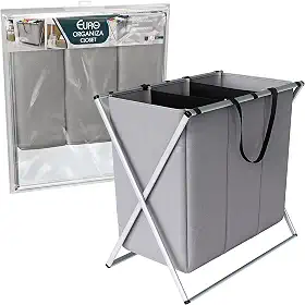 Euro Home - Organizador dobrável de Roupas Sujas com 3 Compartimentos - ORG0686