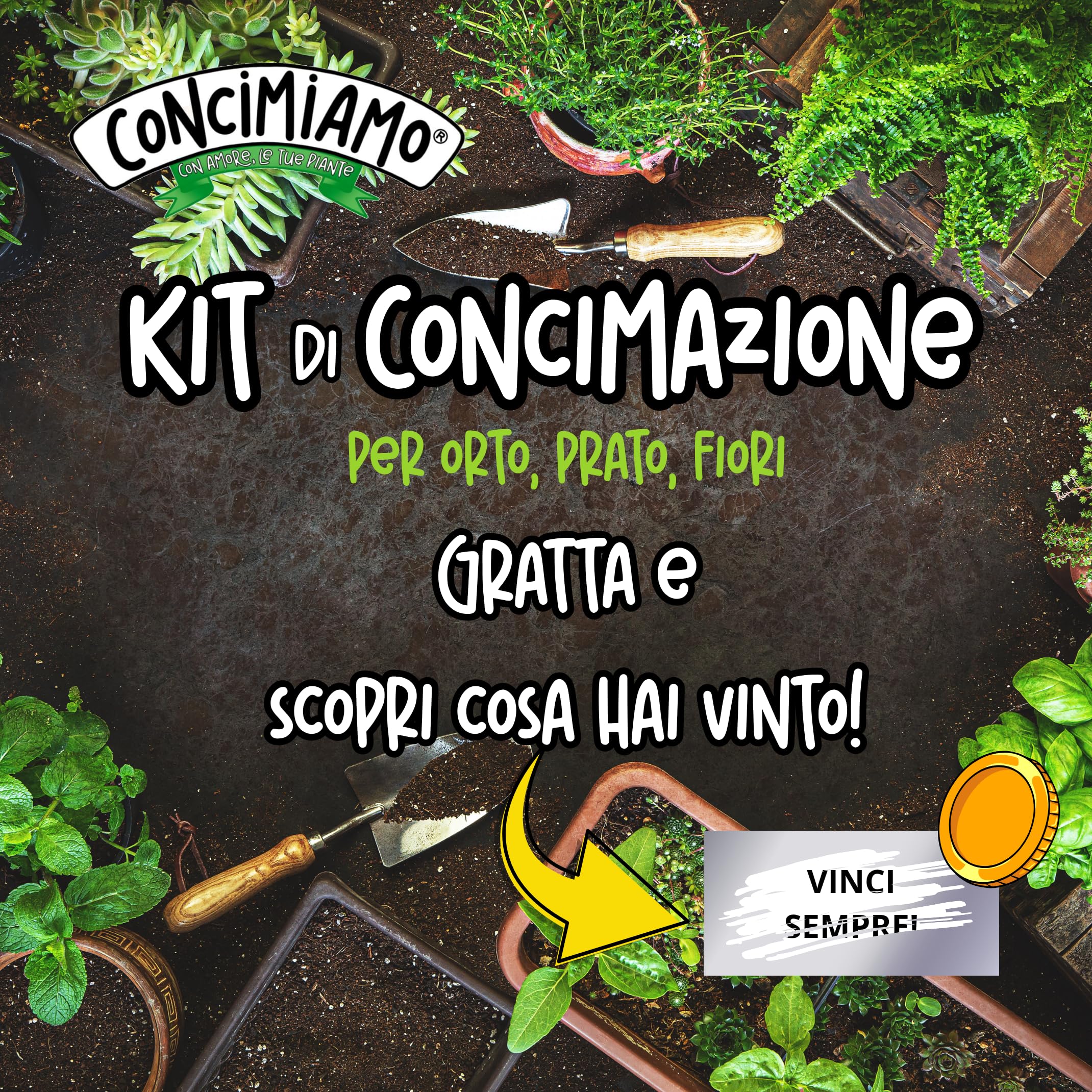 Kit Concimazione Perpetua Suolo Vivo Concimiamo® | Humus di Lombrico, Zeolite e Biochar | Ricrea la fertilità della Terra Amazzonica |100% BIO fino a 20 m² per Orto, Vasi, Giardino e Piante da Frutto