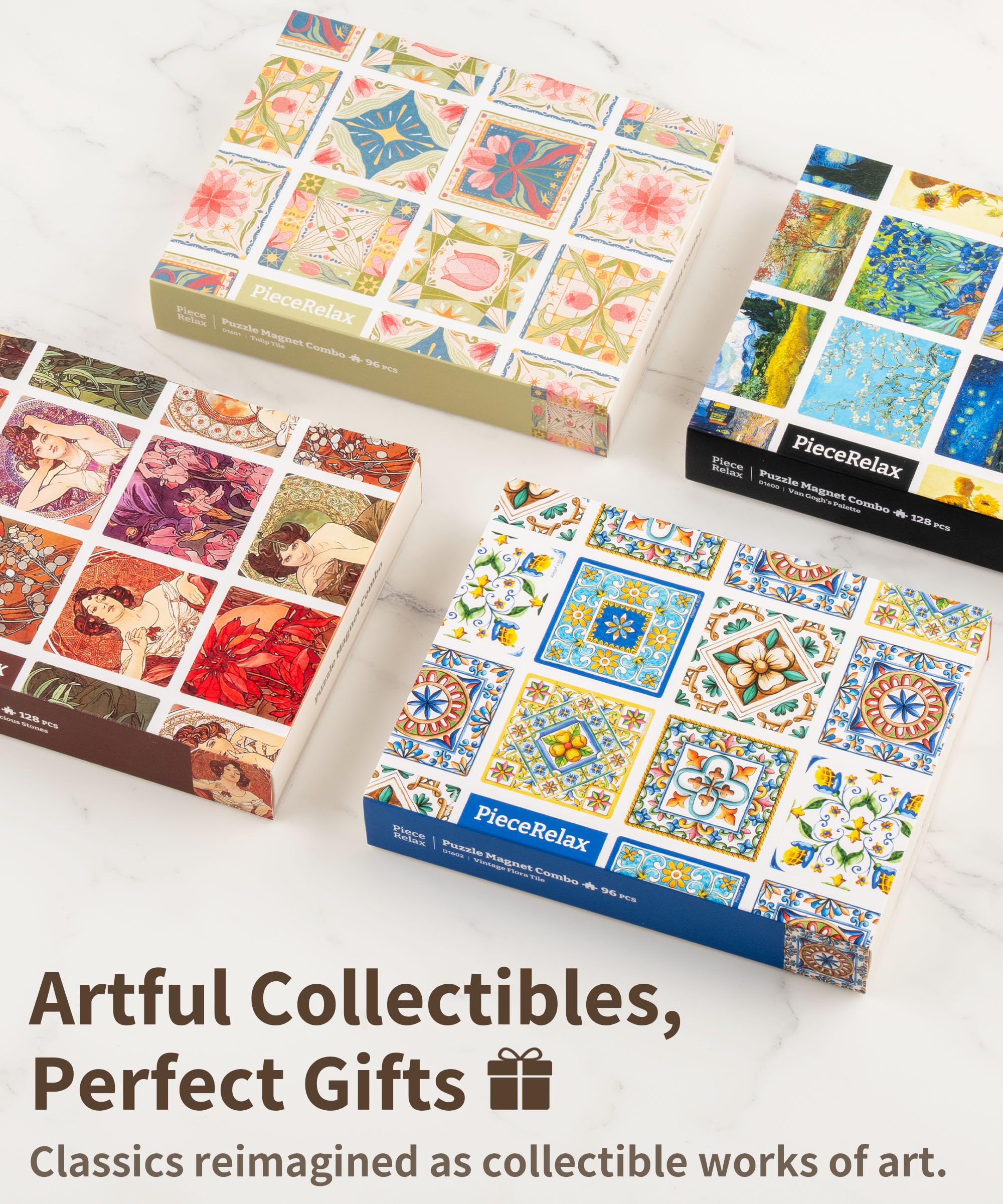 PieceRelax Rompecabezas magnético para adultos de 96 piezas, diseño de tulipán, regalo único y decoración del hogar con rompecabezas de plástico [D1601]