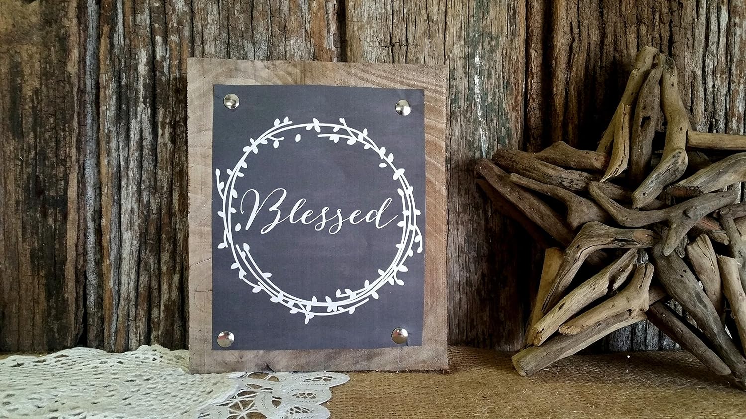 Amazon Chalkboard Style Blessed Wooden Plaque Harvest Fall Decor 