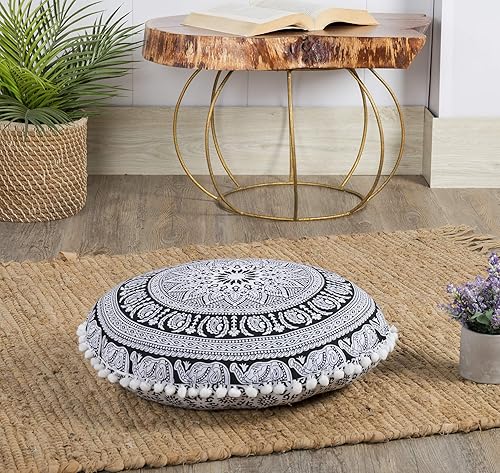 Miniatura 4 de Popular Handicrafts Funda de almohada grande de suelo de mandala hippie - Funda de cojín - Funda de puf redonda bohemia decoración de yoga - 18