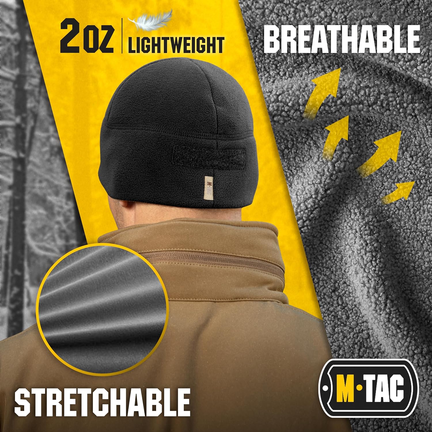 M-Tac Tactical Beanie Fleece Watch Cap - Winter Hat Elite - Patch Panel - Image 5