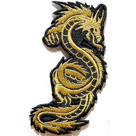 Amazon Com Chinese Dragon Fantasy Animal Yin Yang Lady Rider Biker Tatoo Jacket T Shirt Patch Sew Iron On Embroidered Sign Badge Costume Kitchen Dining