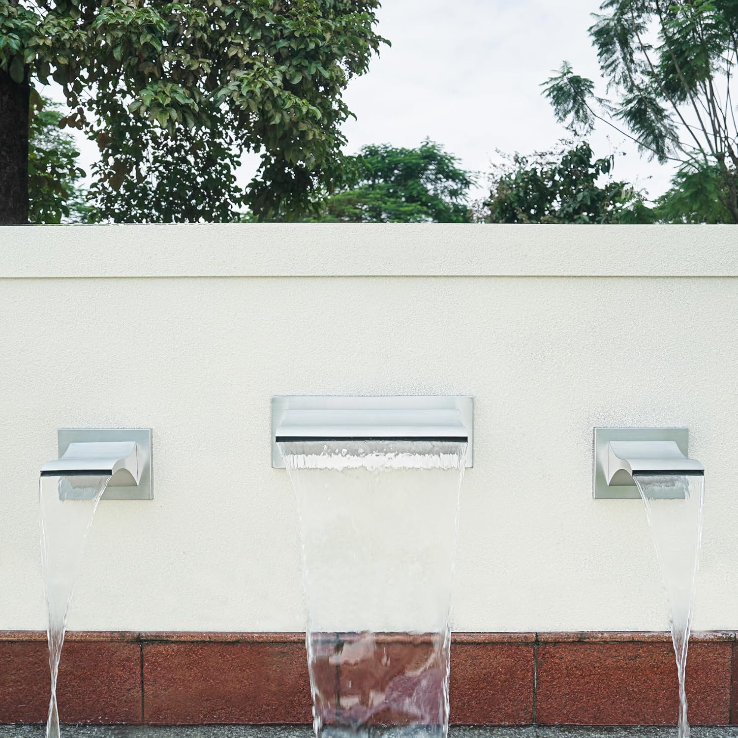 PONDO 20.5 Inch 316 Stainless Steel Eagle Sheer Waterfall Spillway, Koi Pond Waterfalls Fountains Kit Ideal for Garden, Poolside, Patios—Suitable for Marine, Chloride Environments (Brushed Finishing)