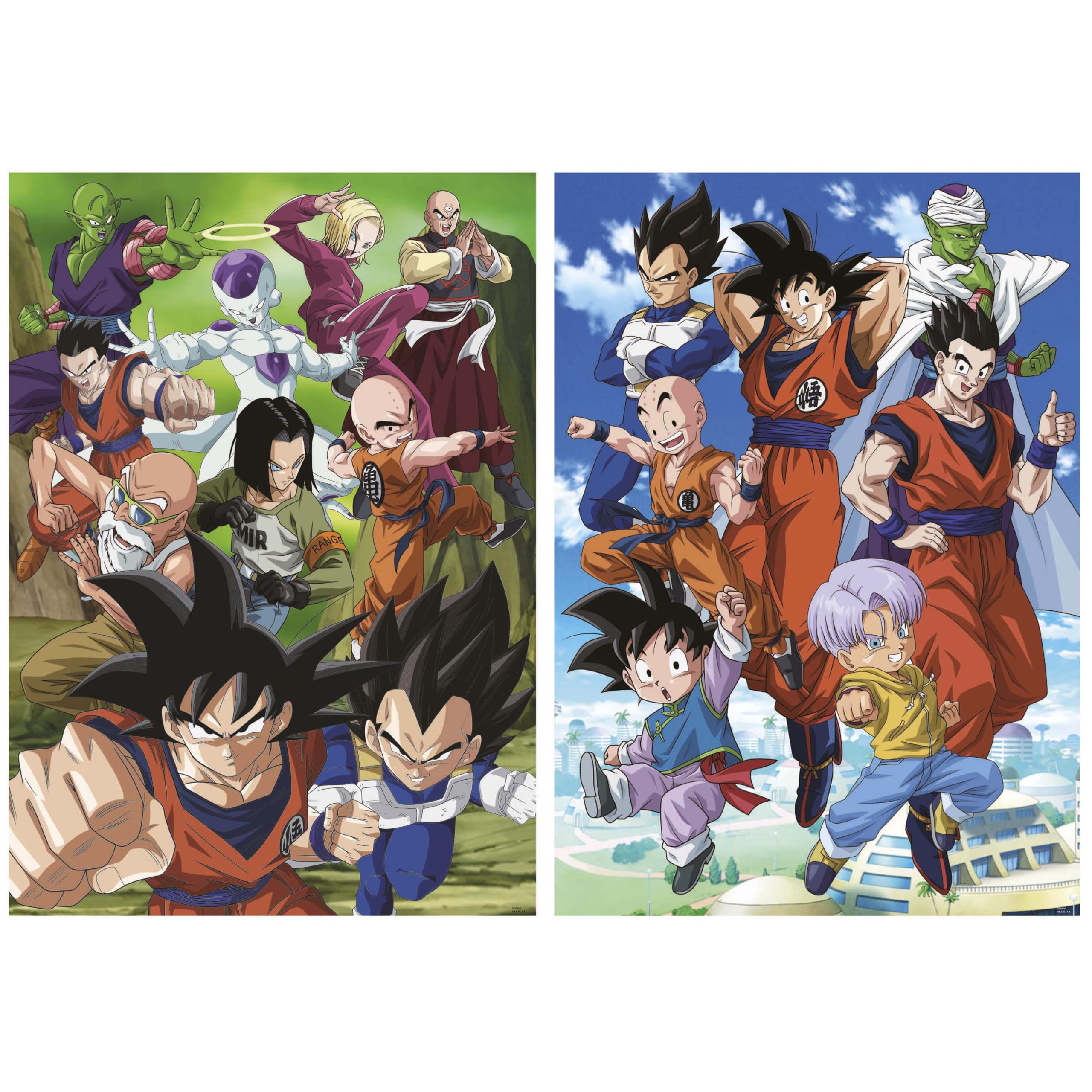 Educa - Dragon Ball | Zestaw 2 puzzli po 500 sztuk każda. Wymiary: 34 x 48 cm, łącznie z ogonem do mocowania puzzli. Od 11 lat (19915)