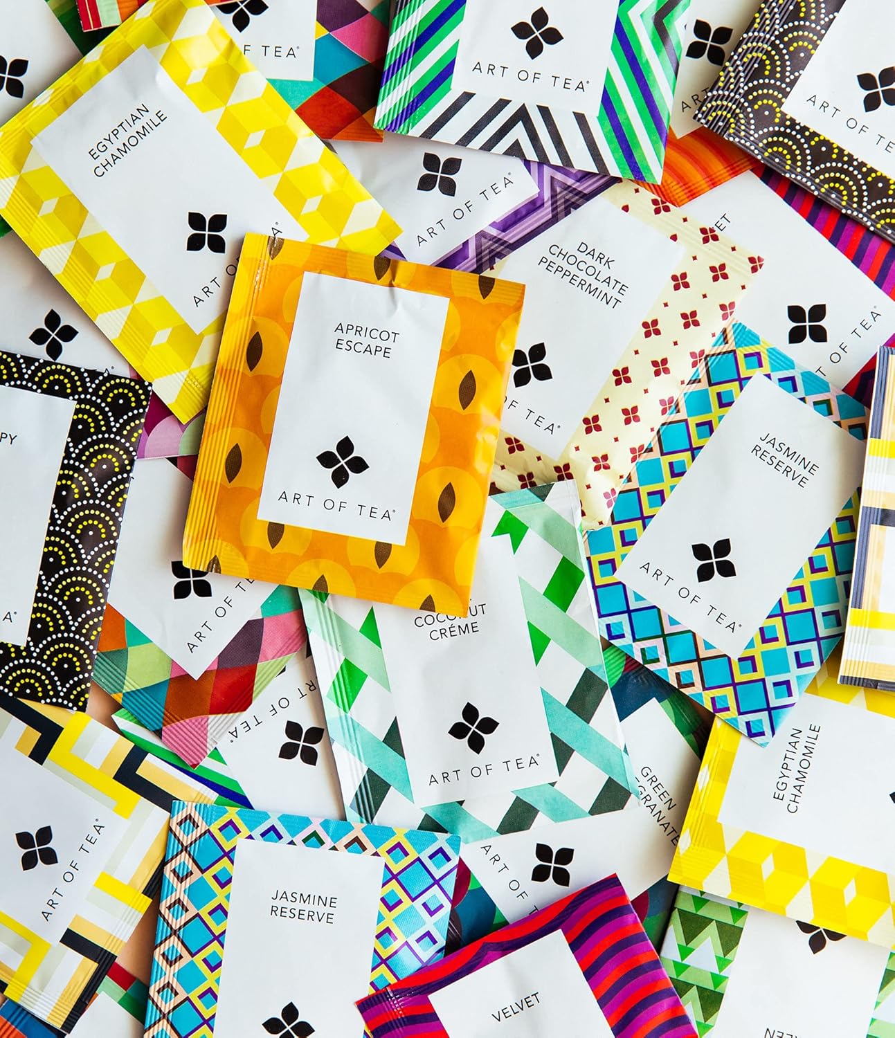 Art of Tea | Assorted Tea Bags Sampler Caffeinated and Non-Caffeinated| 50 Count Sampler Tea Set