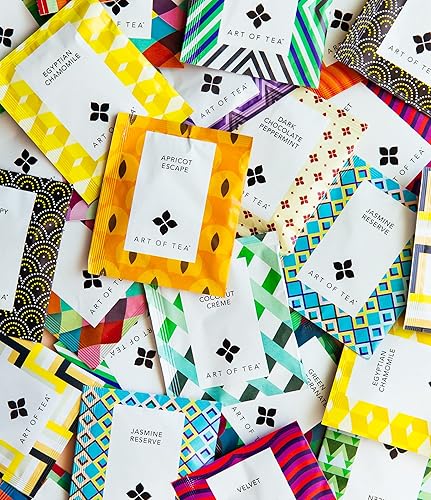 Miniatura 6 de Art of Tea  Muestra de té surtida con cafeína y sin cafeína  50 bolsitas de té piramidales ecológicas (los aromas pueden variar)