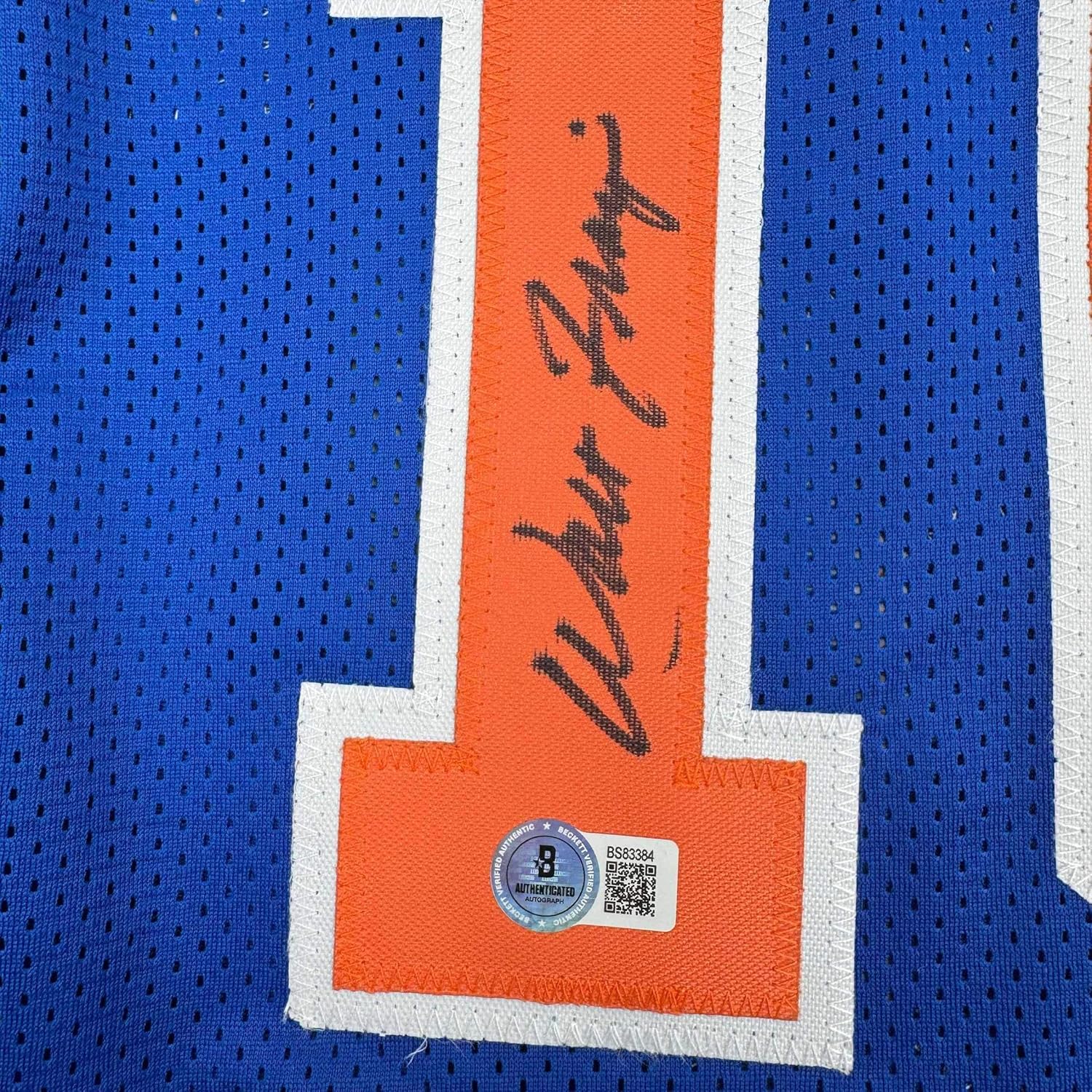 Autographed/Signed Walt Frazier New York Blue Basketball Jersey PSA/DNA COA