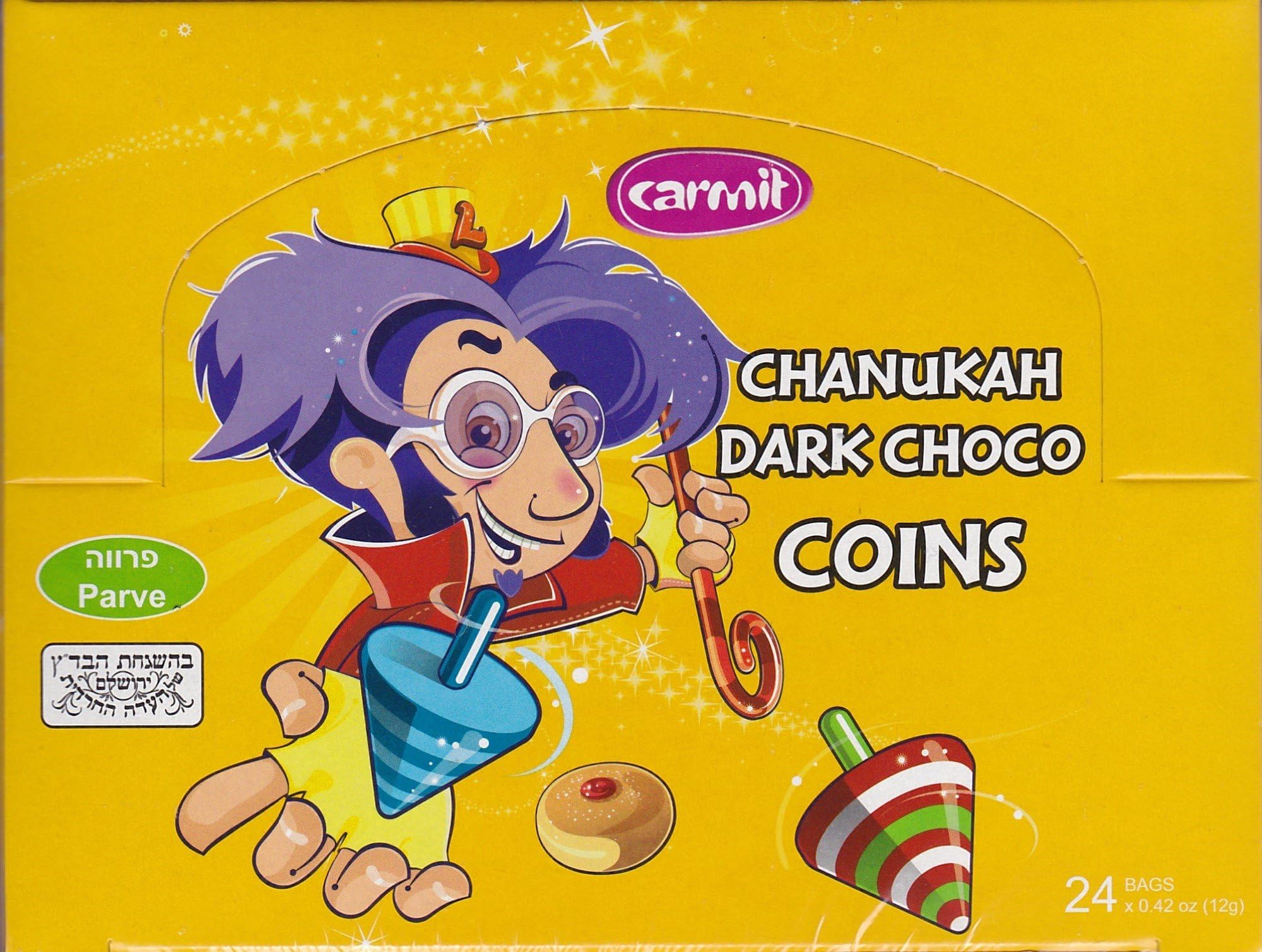 Carmit Chocolate Coins 24 Bags of Gold Coins Parve