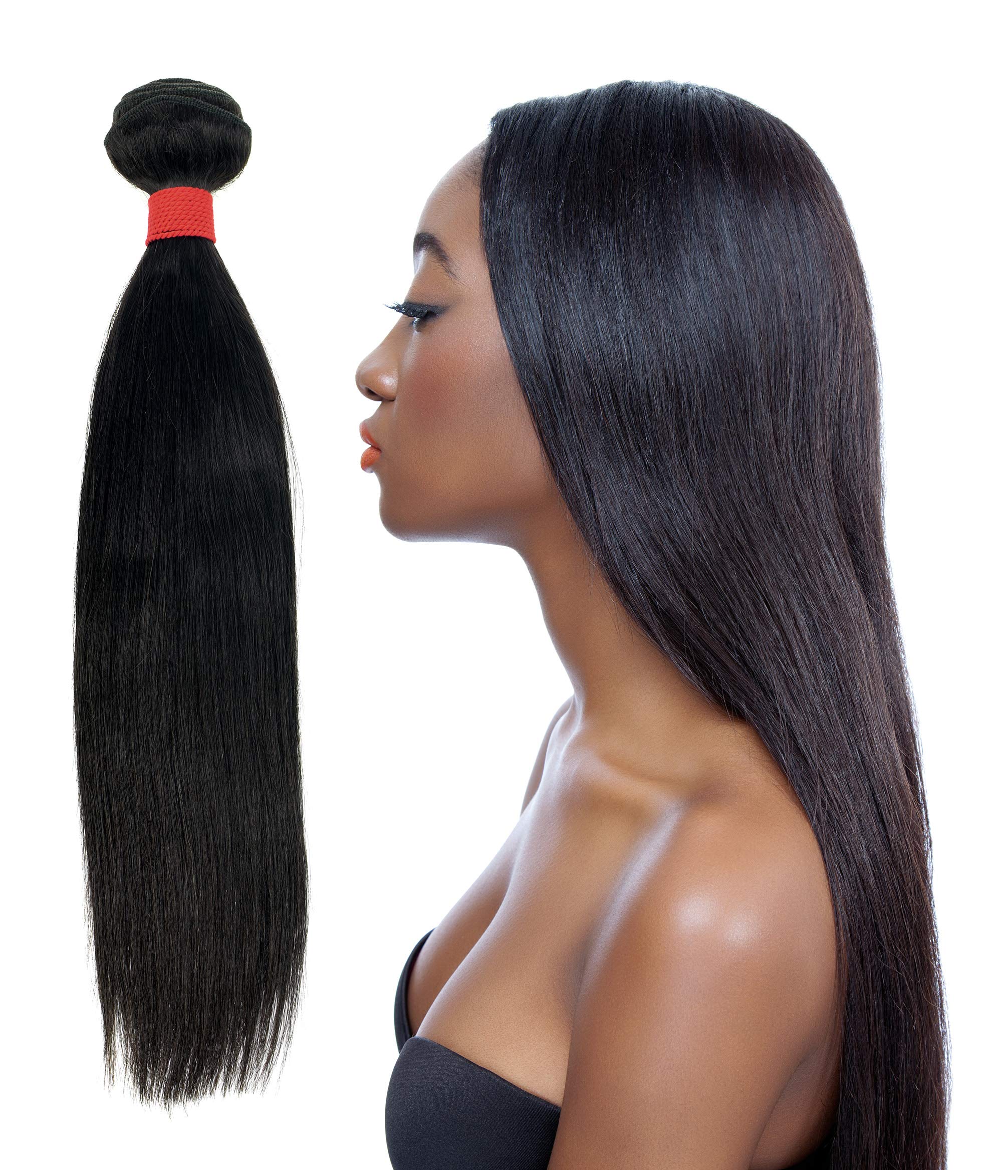 Adela Hair 9A Malaysian Remy 100% Unprocessed Virgin Human Hair Straight Single Bundle Extensions (22", Virgin - Unprocessed)