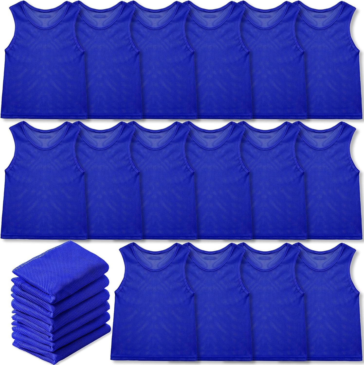 Sintege 24 Pcs Youth Pinnies Kids Penny Jersey Scrimmage Vest Basketball Practice Jersey Soccer Vests for Youth Kids