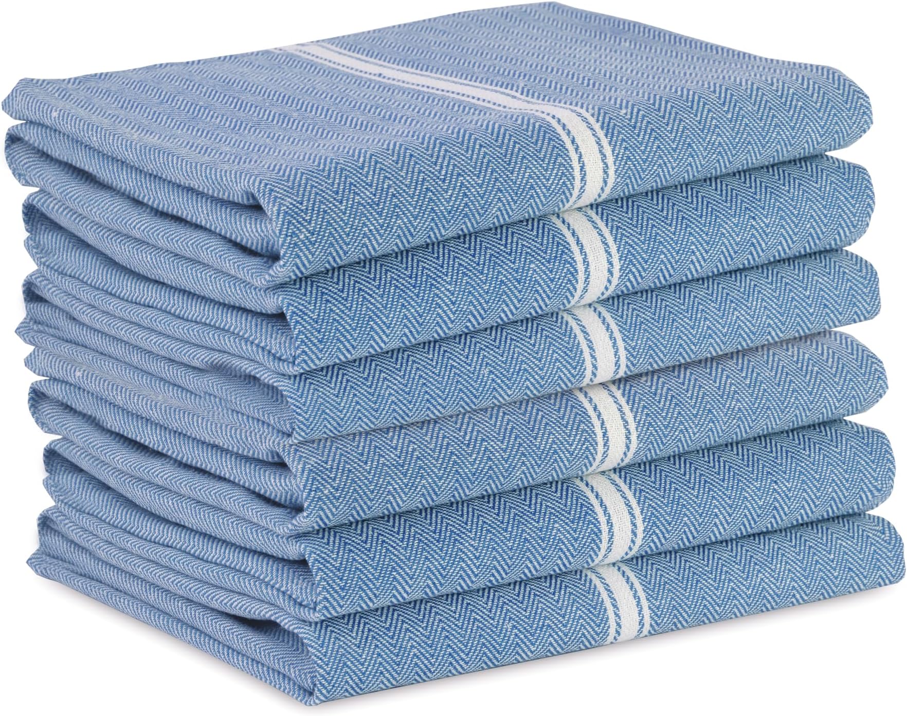 LANE LINEN Kitchen Towels Set - 100% Pure Cotton Dish Towels for Kitchen, Super Absorbent Kitchen Hand Towel, Tea Towels, Soft & Durable Dish Cloths, Pack of 6 – 14”x25”, Indigo