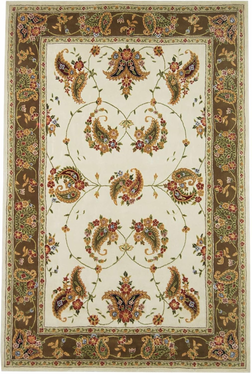 SAFAVIEH Traditions Collection 6' Round Ivory / Sage TD607B Handmade Oriental Premium Wool Area Rug