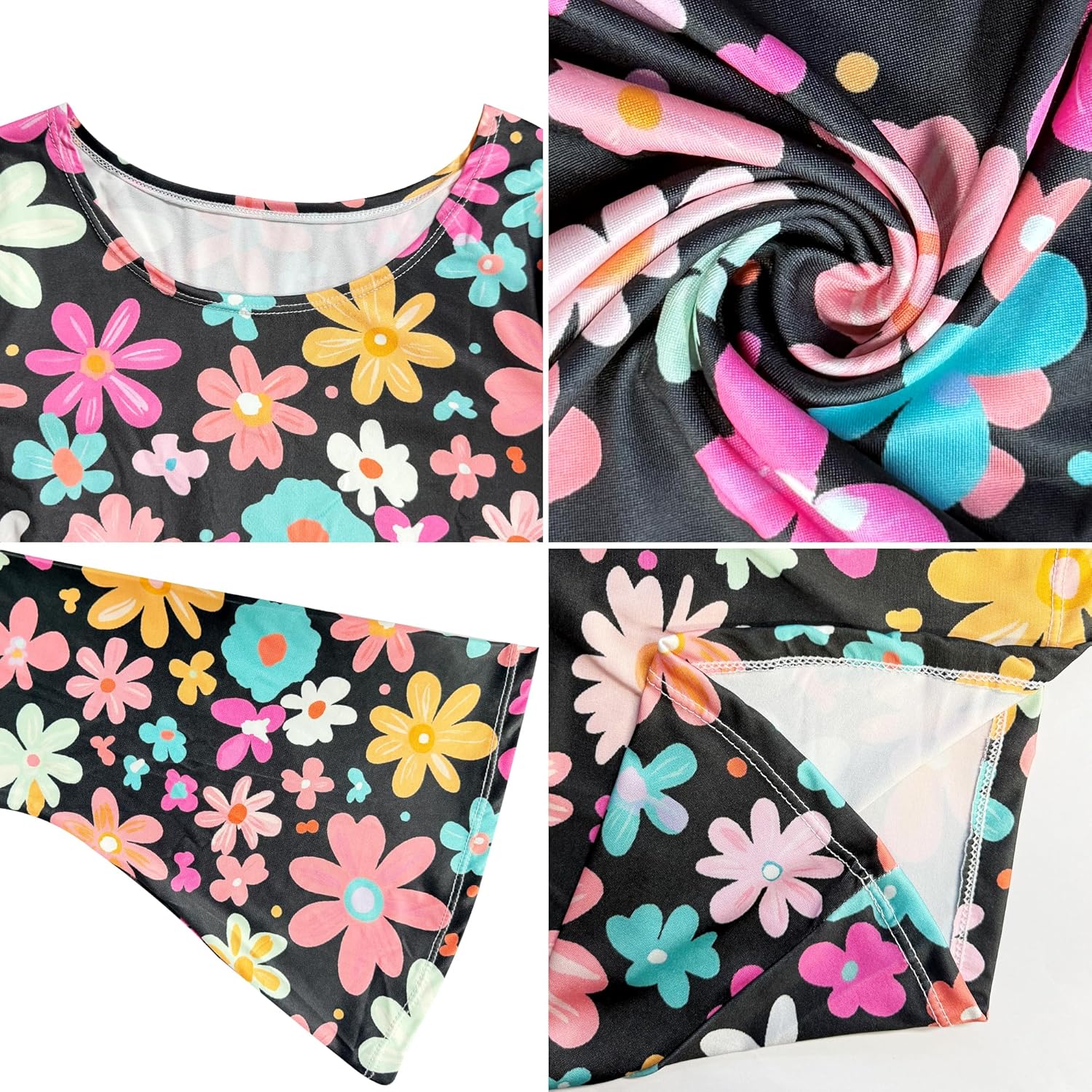 6070s Disco Outfit for Women Print Dress Psychedelic Hippie Costume Set for Halloween Party Cosplay - Image 7