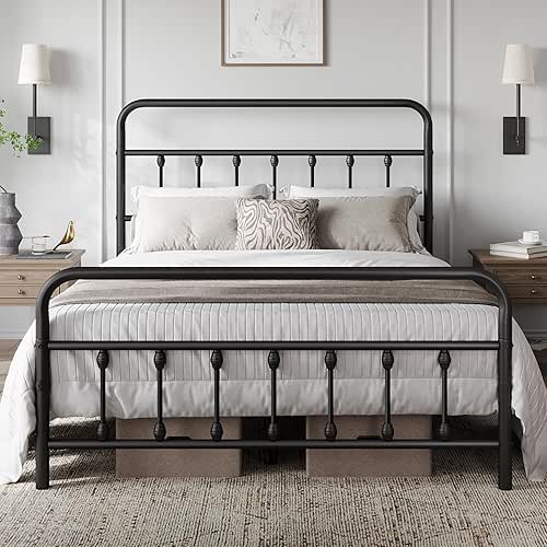 Yaheetech Classic Metal Platform Bed Frame Mattress Foundation with Victorian