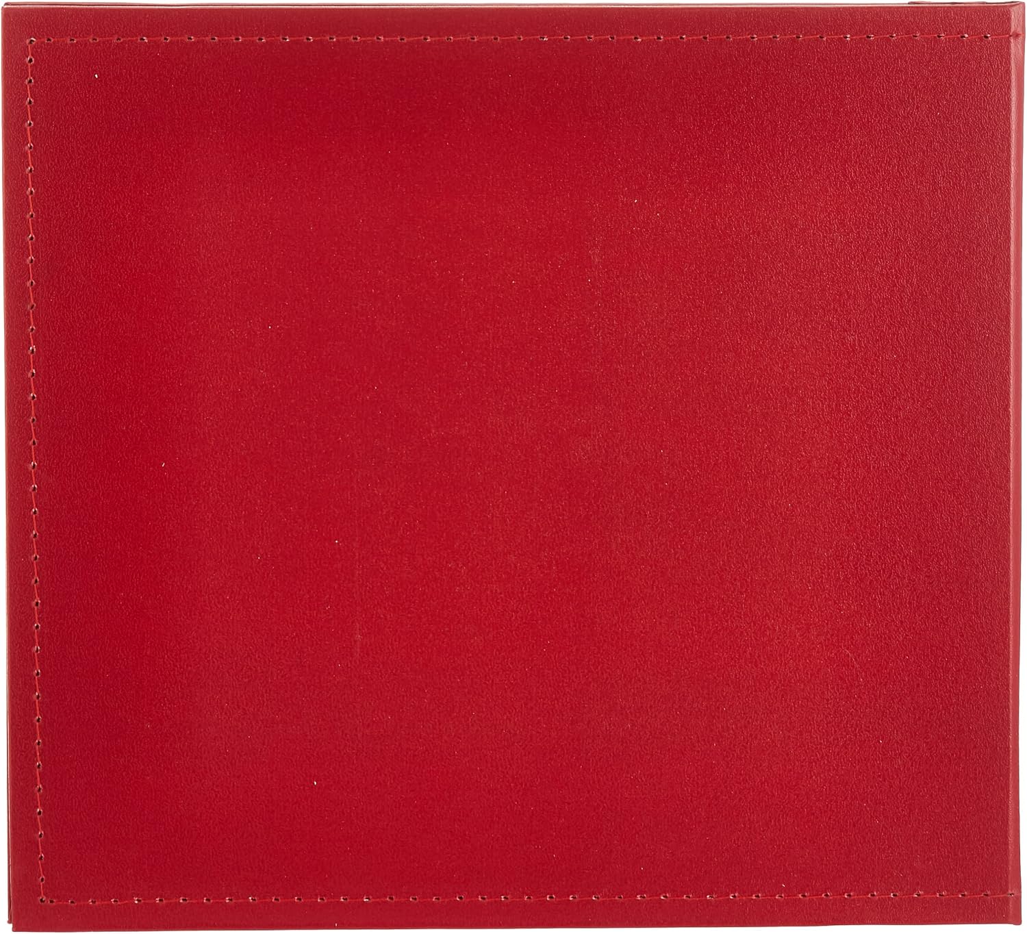 Pioneer Photo Albums Pioneer 8 Inch by 8 Inch Snapload Sewn Leatherette Frame Cover Memory Book, Red