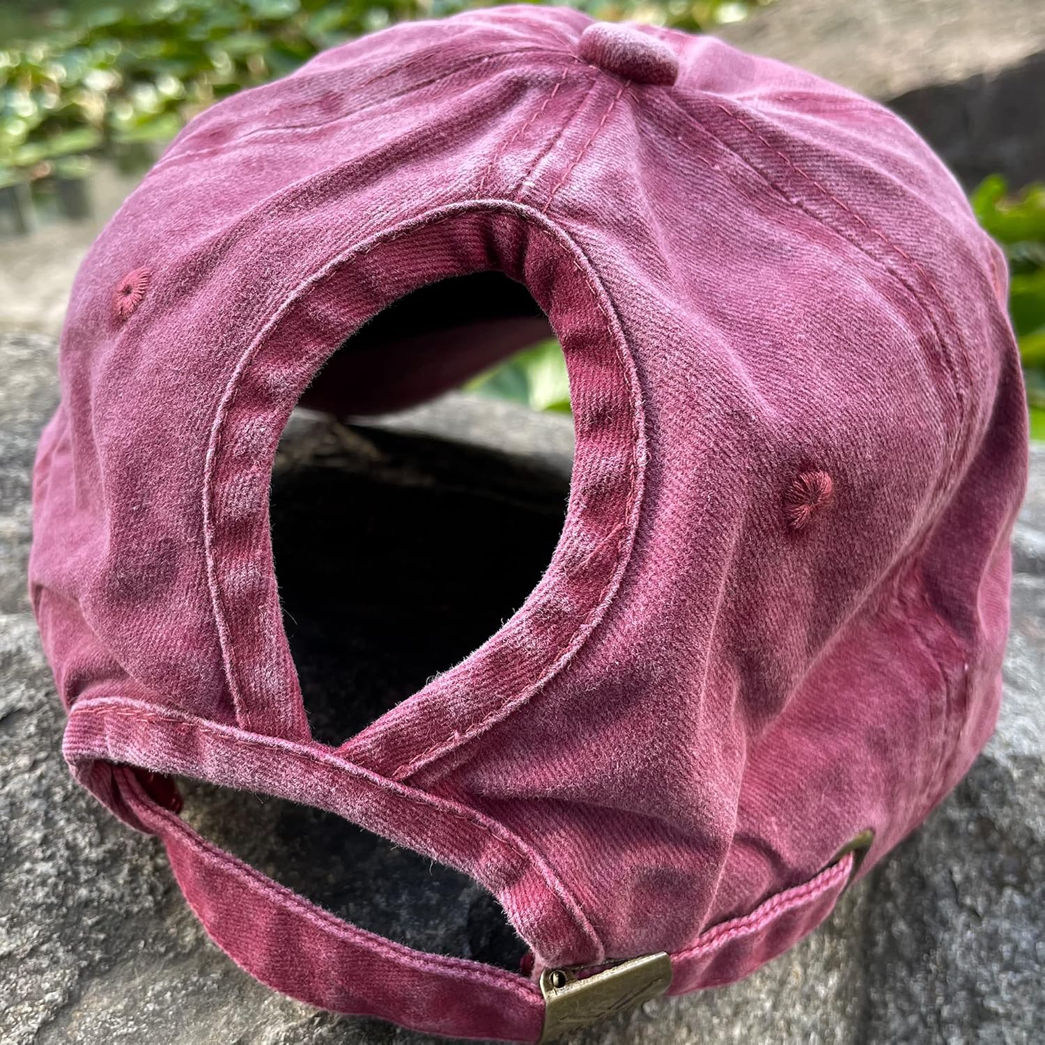 Waldeal Women's Embroidered Baseball Cap Boy Mama Mom Vintage Distressed Dad Hat - Ponytail - Image 3