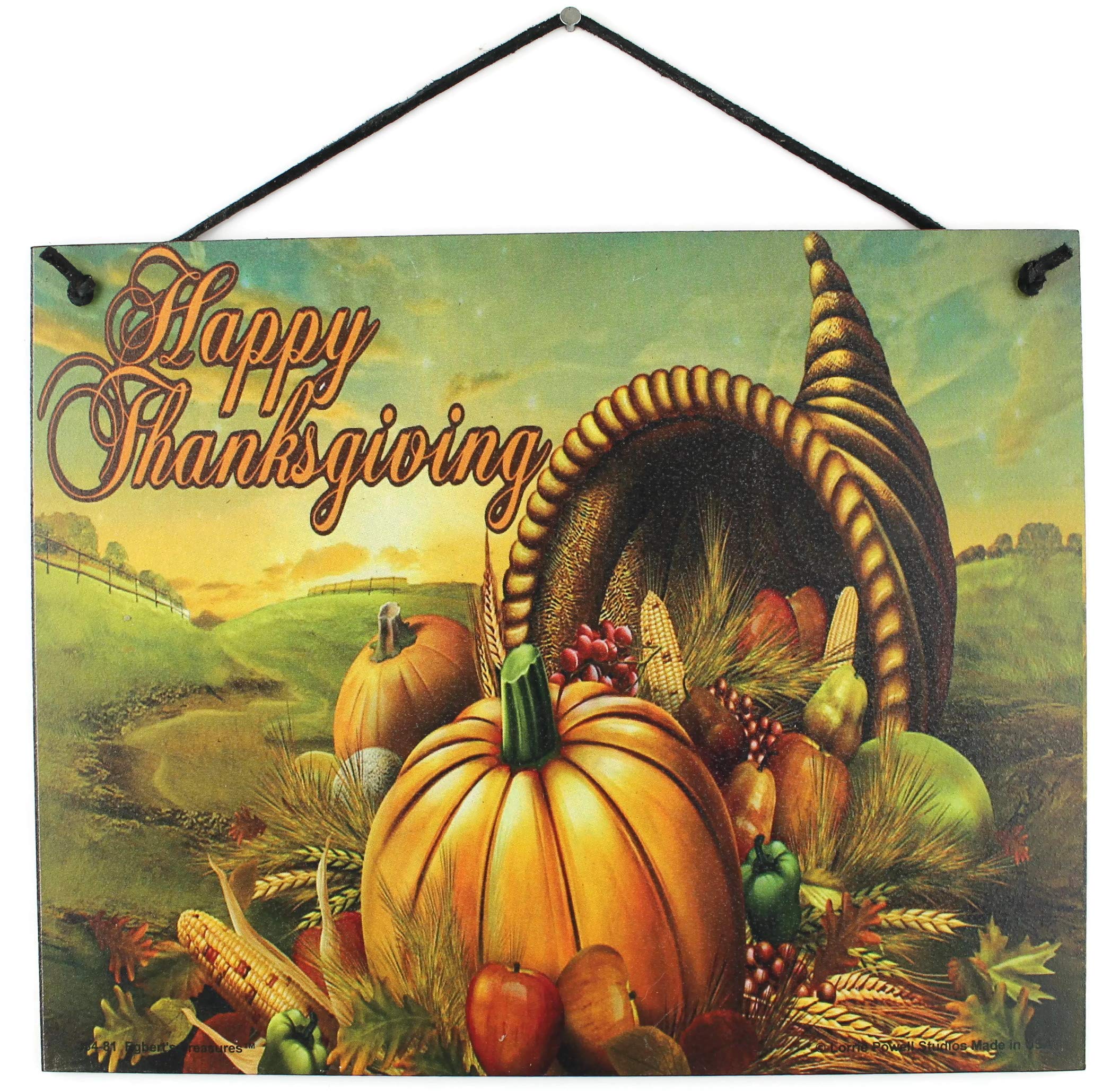 Amazon.com: Egbert's Treasures 8X10 Thanksgiving Themed Sign With  Cornucopia And Fall Scene, Saying Happy Thanksgiving - Decorative Fun  Universal Household Family Signs For The Holiday Season : Home & Kitchen