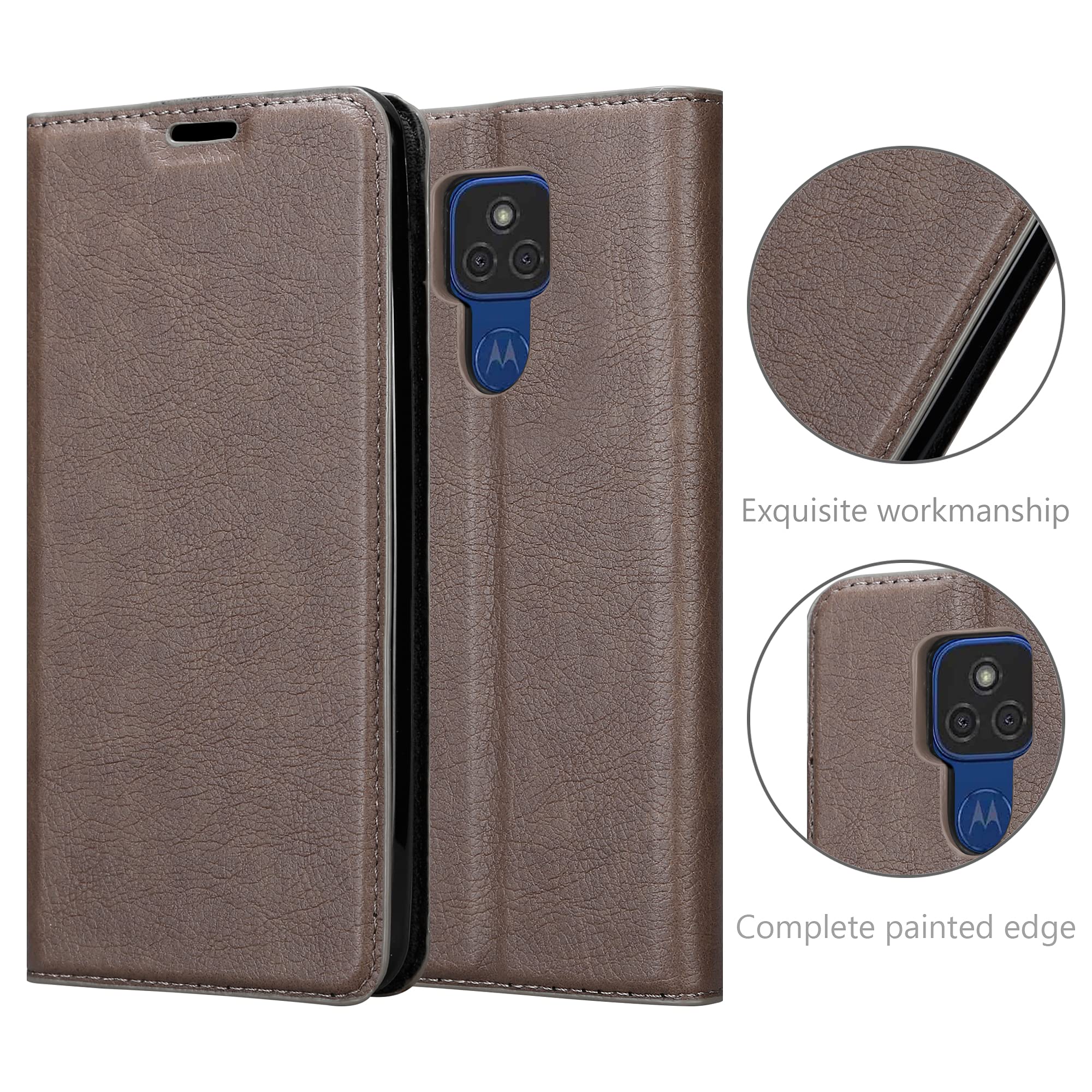 Cadorabo Custodia Libro per Motorola MOTO E6 PLUS in GRIGIO