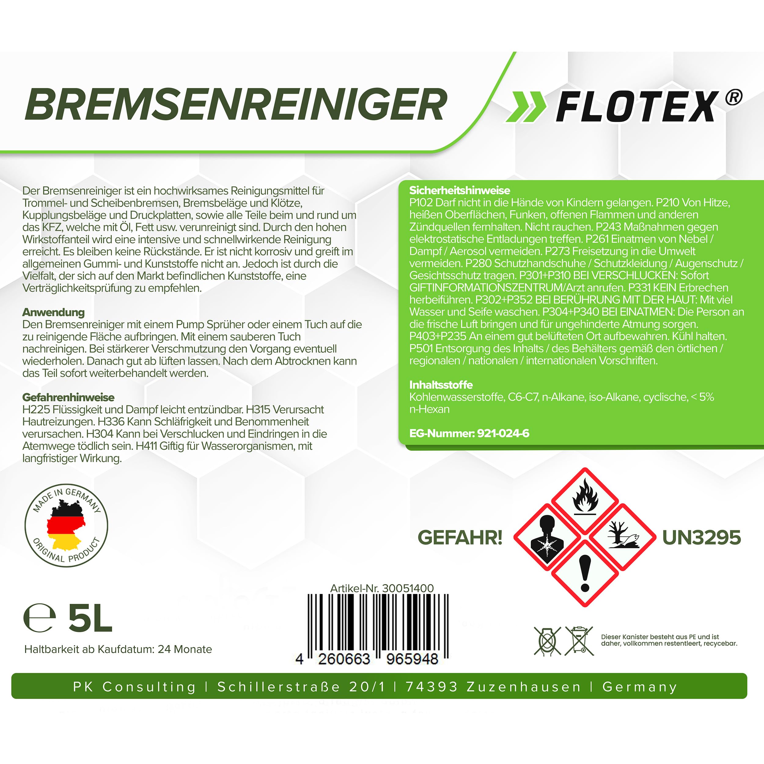 Bremsenreiniger 5 Liter | Bremsenservice im 5-Liter-Tank | | Werkstattreiniger frei von Aceton | Schnelle & effektive Reinigung | Schonend & Rückstandsfrei | sehr Kurze Verdunstungszeit