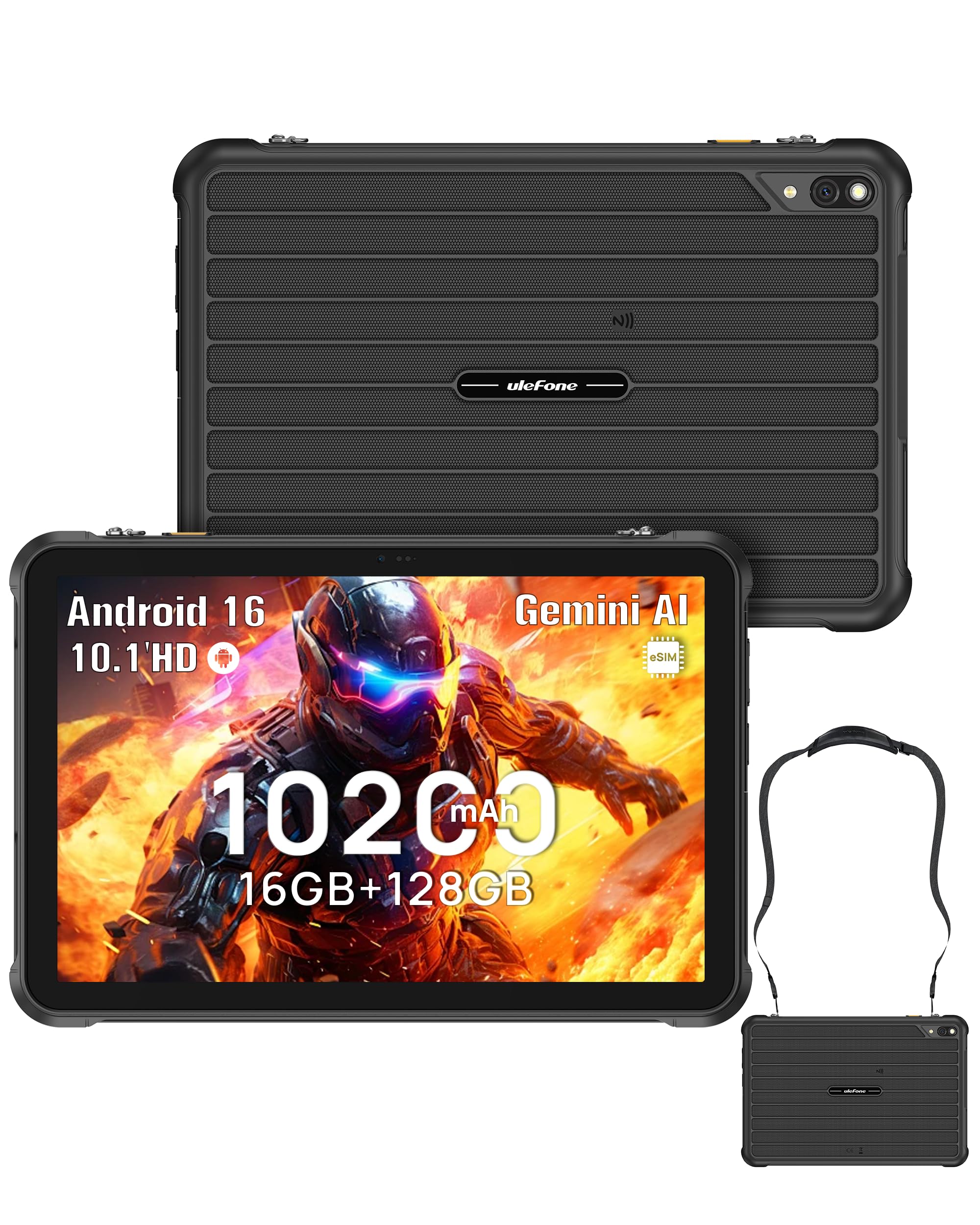 Ulefone Rugking Pad 2 Pro Tablet Rugerizada Android 16, eSIM 16GB RAM + 128GB ROM (TF2TB), 10200mAh Tablet Resistente 90Hz 10,1" 8+48MP, IP68/IP69K, Dual SIM/NFC/GPS/OTG, Amarillo — view 10
