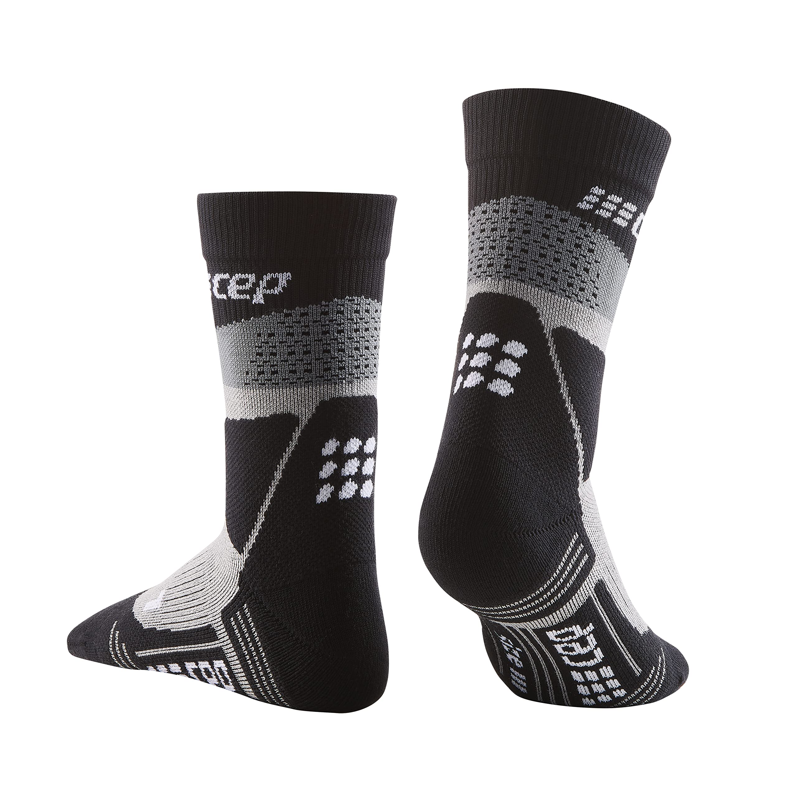 CEP Max Cushion Hiking Mid Cut Socks, Grey/Black, Men, IV (LG)