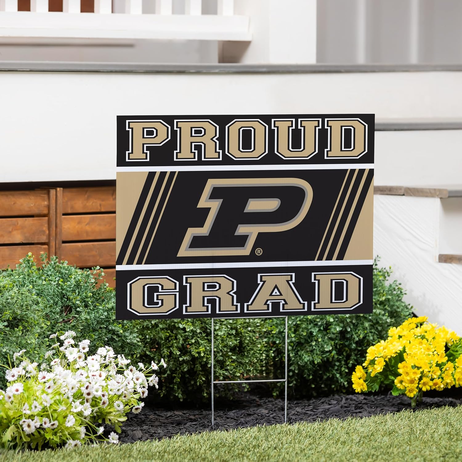 Purdue University Graduation Yard Signs with Stakes 18x24, Outdoor Coroplast College Graduation Lawn Signs, Proud Gard Decor for Graduate Party