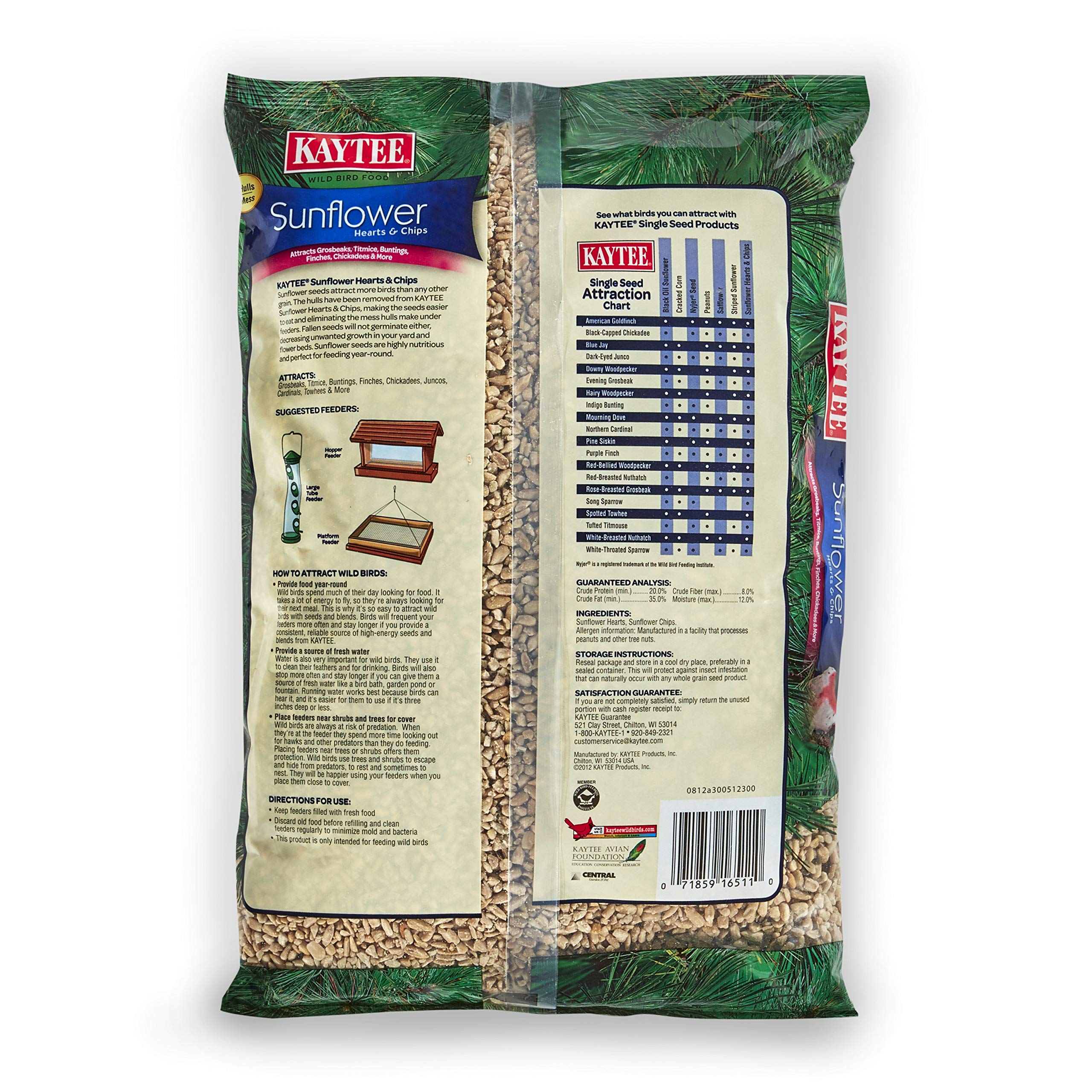 Kaytee Sunflower Hearts and Chips Wild Bird Food 3 pounds