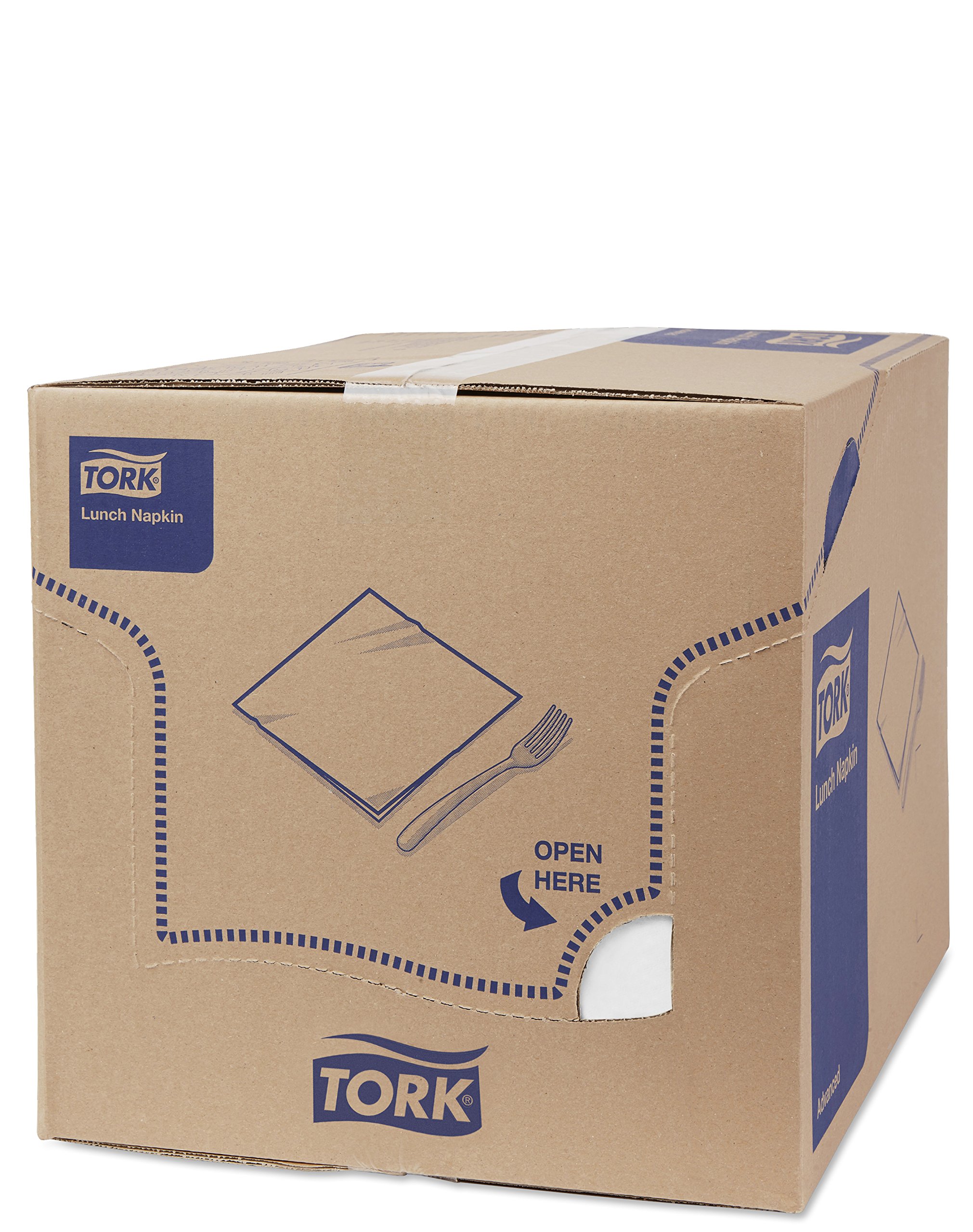 Tork 477402 Soft Lunch/Servilletas para almuerzo de dos capas/plegado americano 1/8 / color blanco / 10 paquetes x 200 unidades (2000 servilletas)/ 33 cm x 33 cm/Advanced