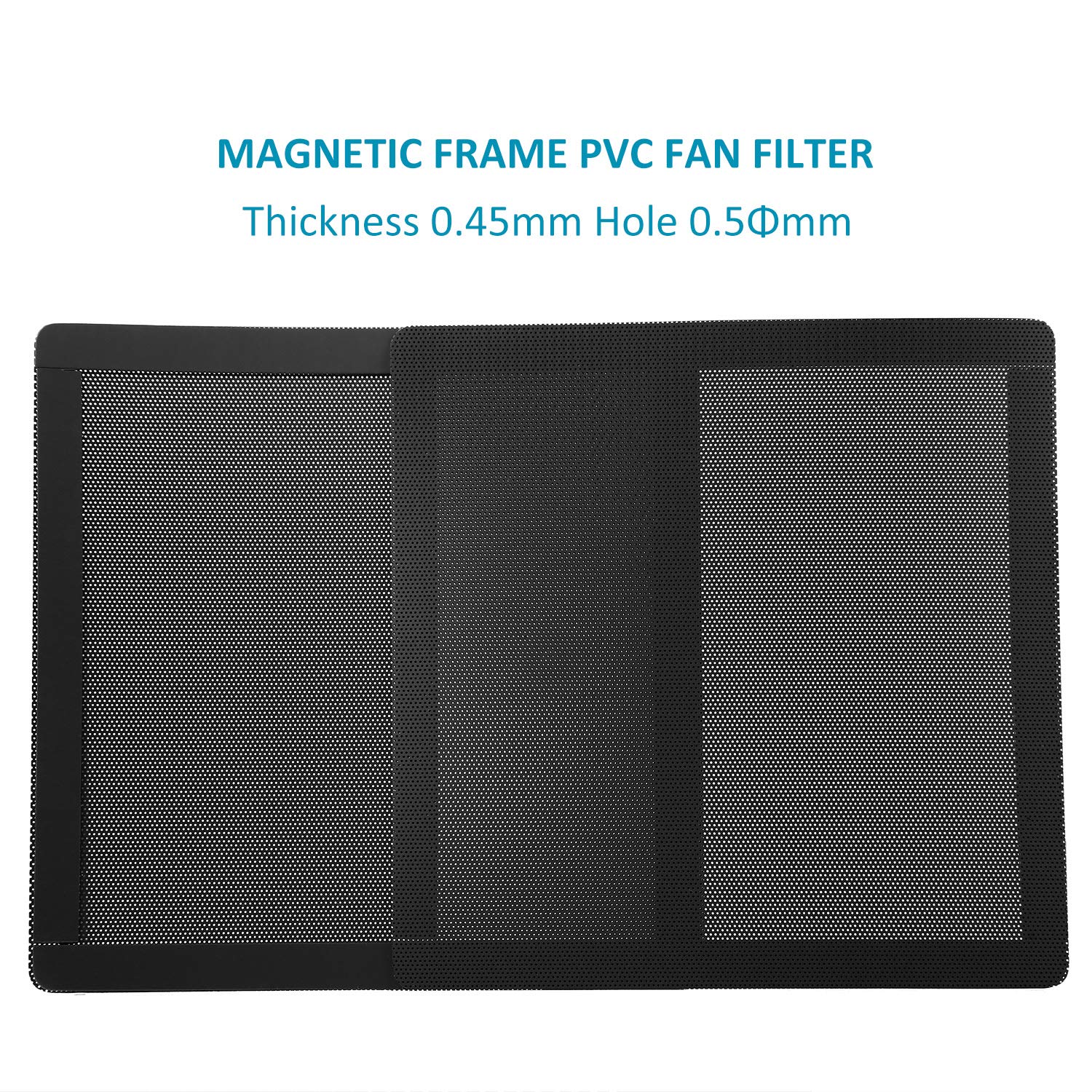 120mm Fan Dust Filter Mesh 4.72inch Magnetic Frame PVC PC Computer Case Fan Dust Mesh Cover Grills Black 5-Pack