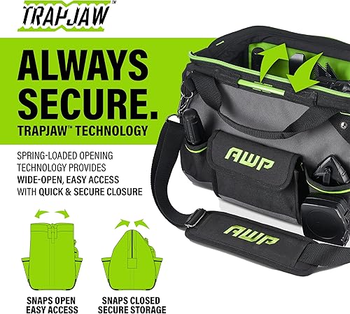 Miniatura 4 de Bolsas de herramientas AWP, bolsa de herramientas premium, negra, bolsa de herramientas duradera, para profesionales y contratistas