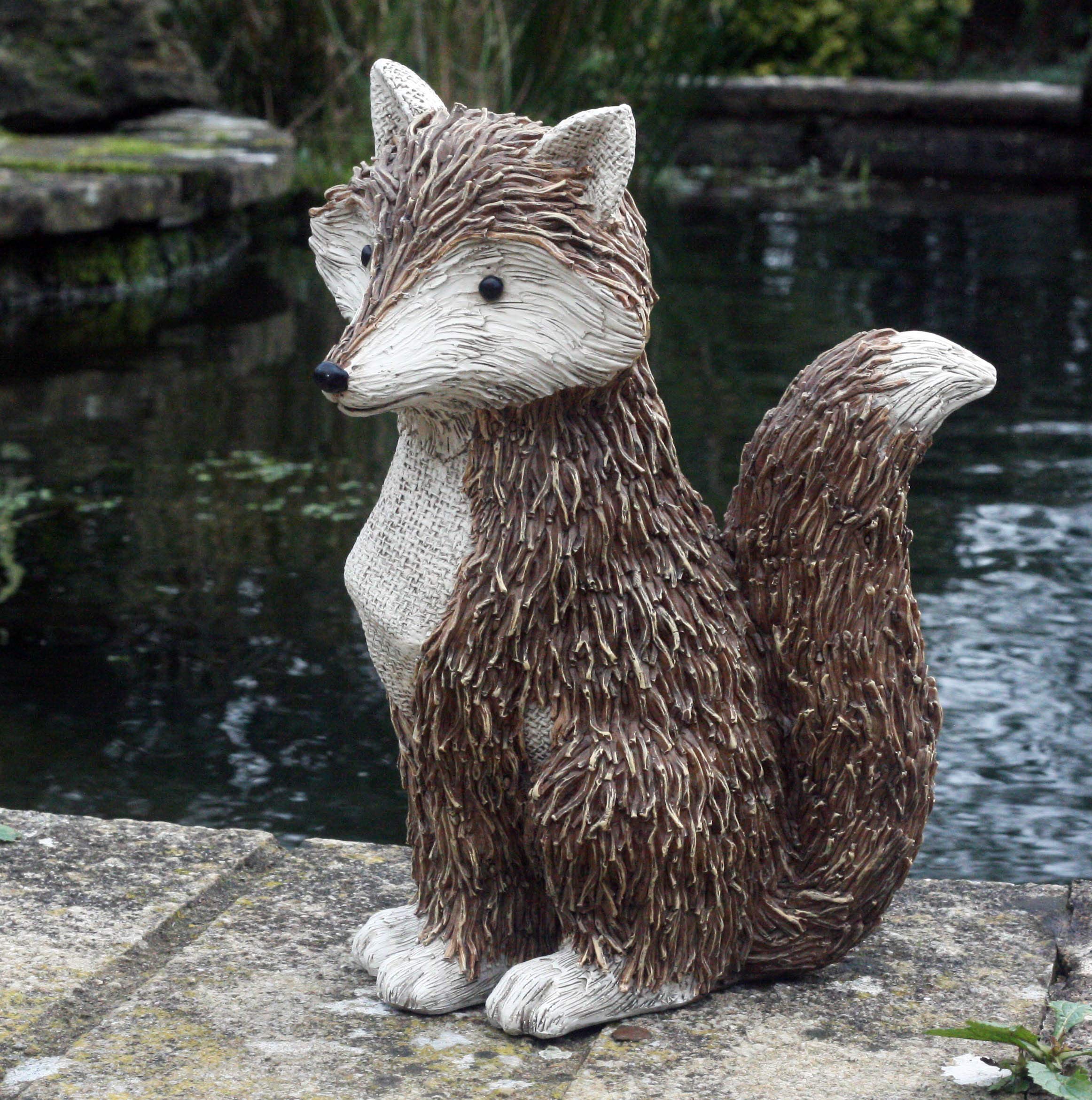 Décoration de jardin en résine Freddy le renard debout 25 cm