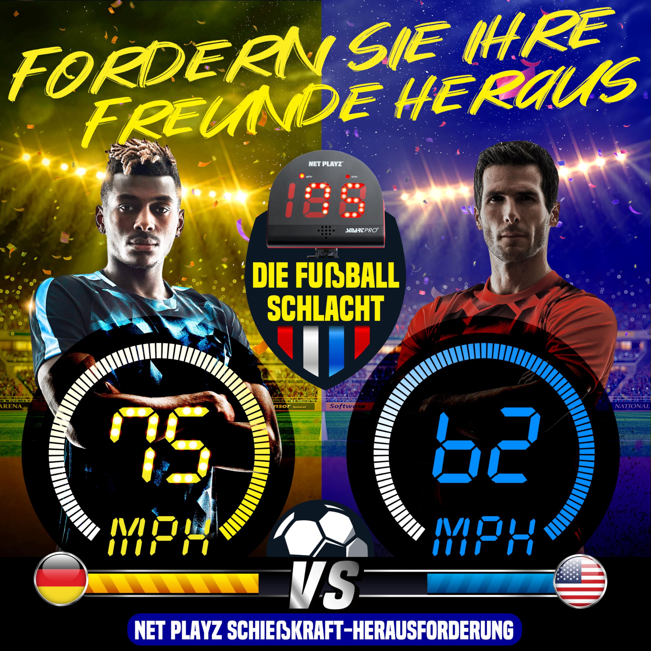 Fußballgeschenke Geschwindigkeitsradar - Messen Sie die Schussgeschwindigkeit, die Schussleistungserkennung, Sportradarpistolen (freihändig) Sensoren | Trainingshilfen, Gadget Gear & Equipment