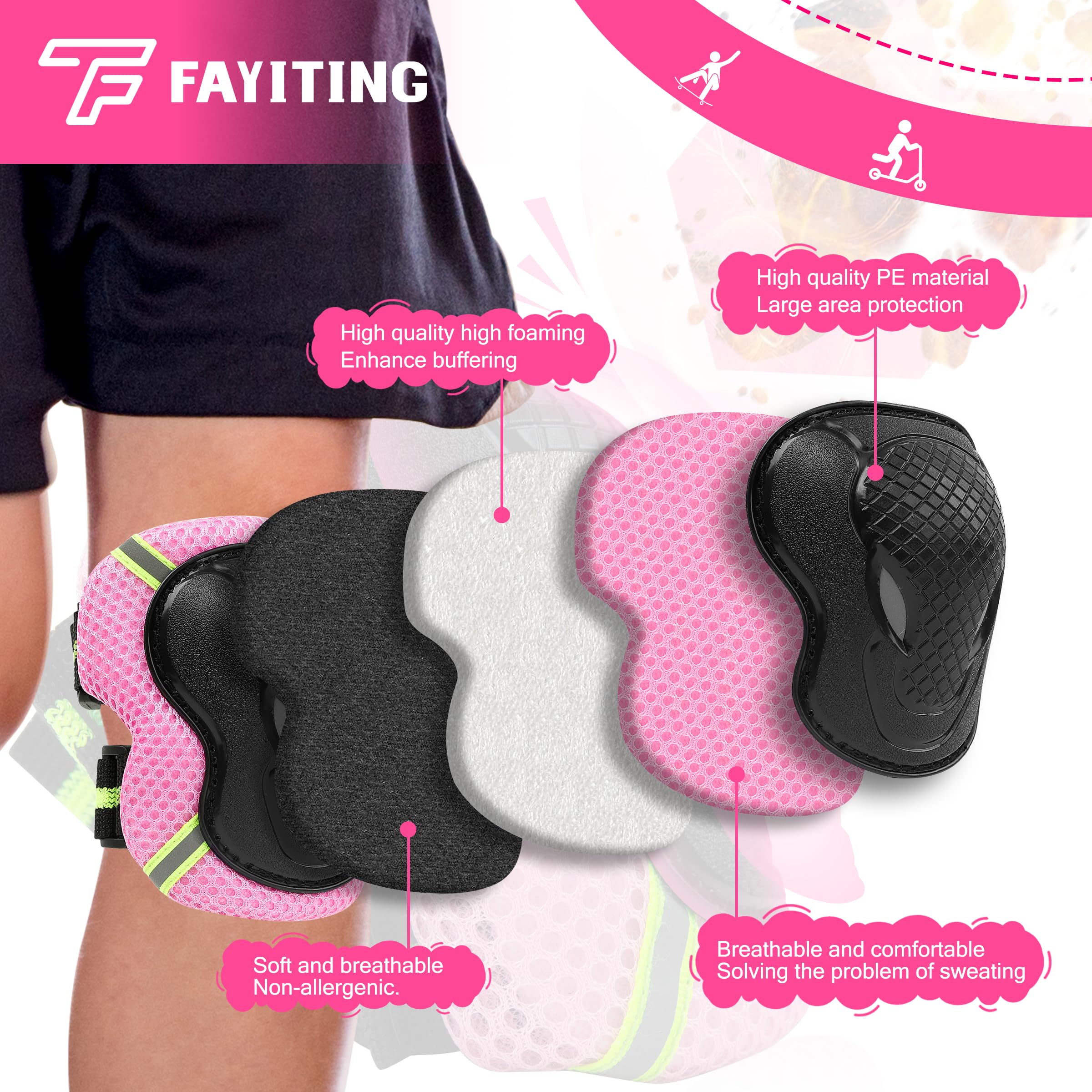 Protezioni Bici Bambino, Set di Protezioni Skateboard Bambini, Ginocchiere Gomitiere Bici Bambino per Skateboard Pattini Scooter Monopattino e Altri Sport Estermi