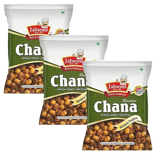 Miniatura 4 de Jabsons - Garbanzos Chana asados (paquete de 3), 5.29 oz x 3 (Hing Jeera)