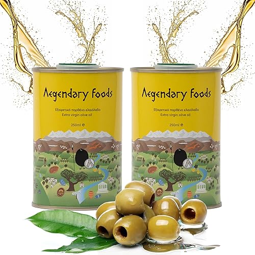 Paquete de 2 latas de aceite de oliva virgen extra, aceite de oliva prensado en frío de gran sabor, sabor afrutado, aceite de oliva virgen extra,