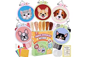 Kid Cross Stitch Kits: Adorable Cats & Dogs Patterns for Crafty Youngsters