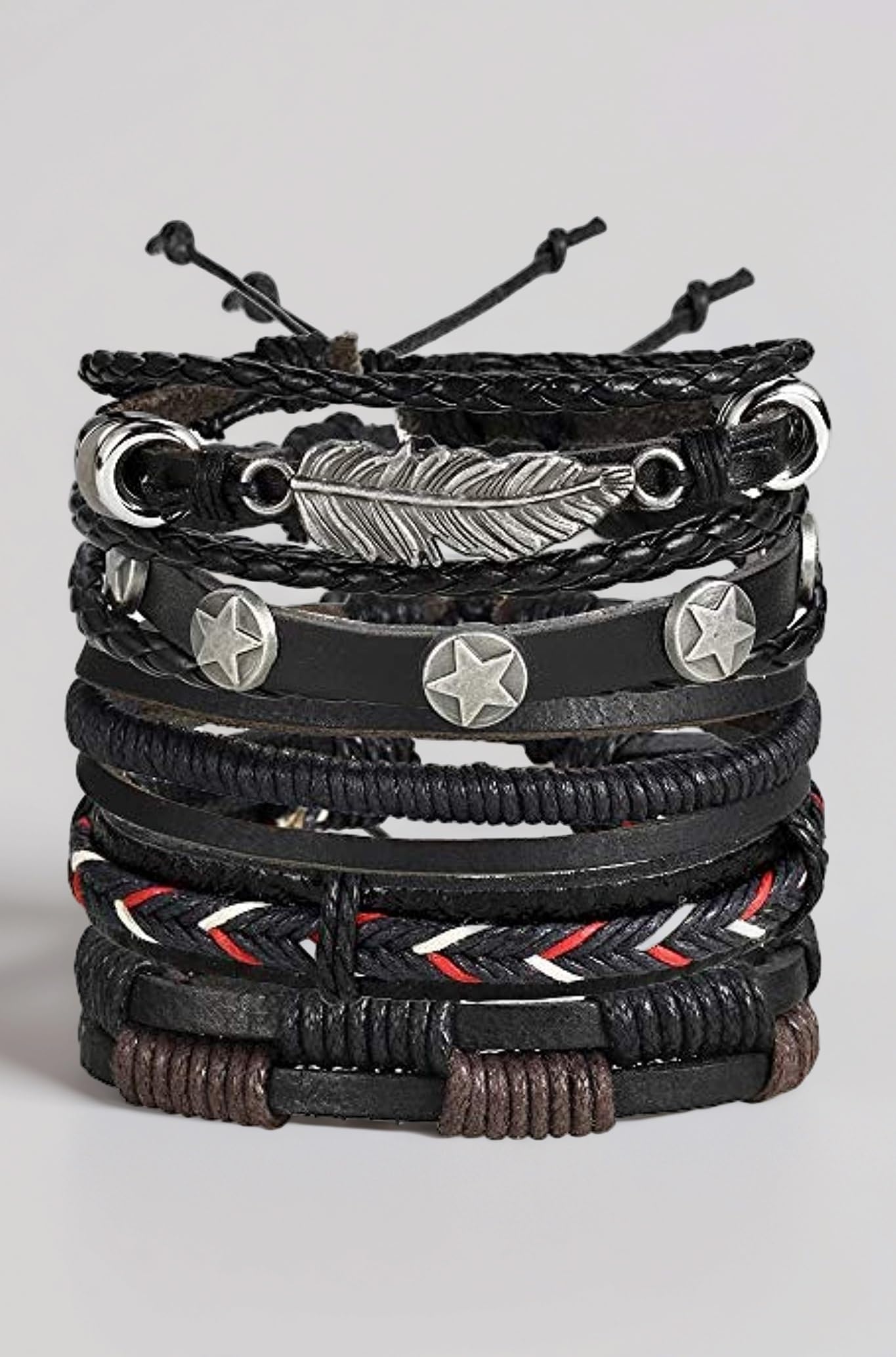 Genuine Leather Bracelet Wraps Casual Skin Friendly Bracelets for Men Boys