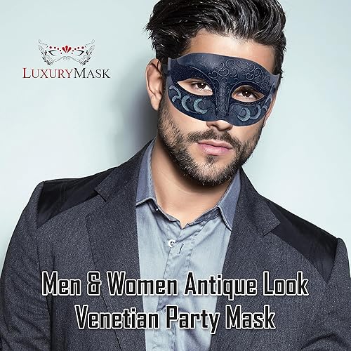 Miniatura 6 de Máscara de mascarada para hombre, máscara de aspecto antiguo para Halloween, fiesta veneciana, fiesta de máscaras y baile de máscaras