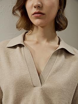 LilySilk 100% Cashmere Sweater for Women Polo Shirt Style Pullover