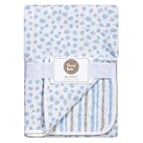Cloud Knit Blanket&comma; Blue&sol;Gray