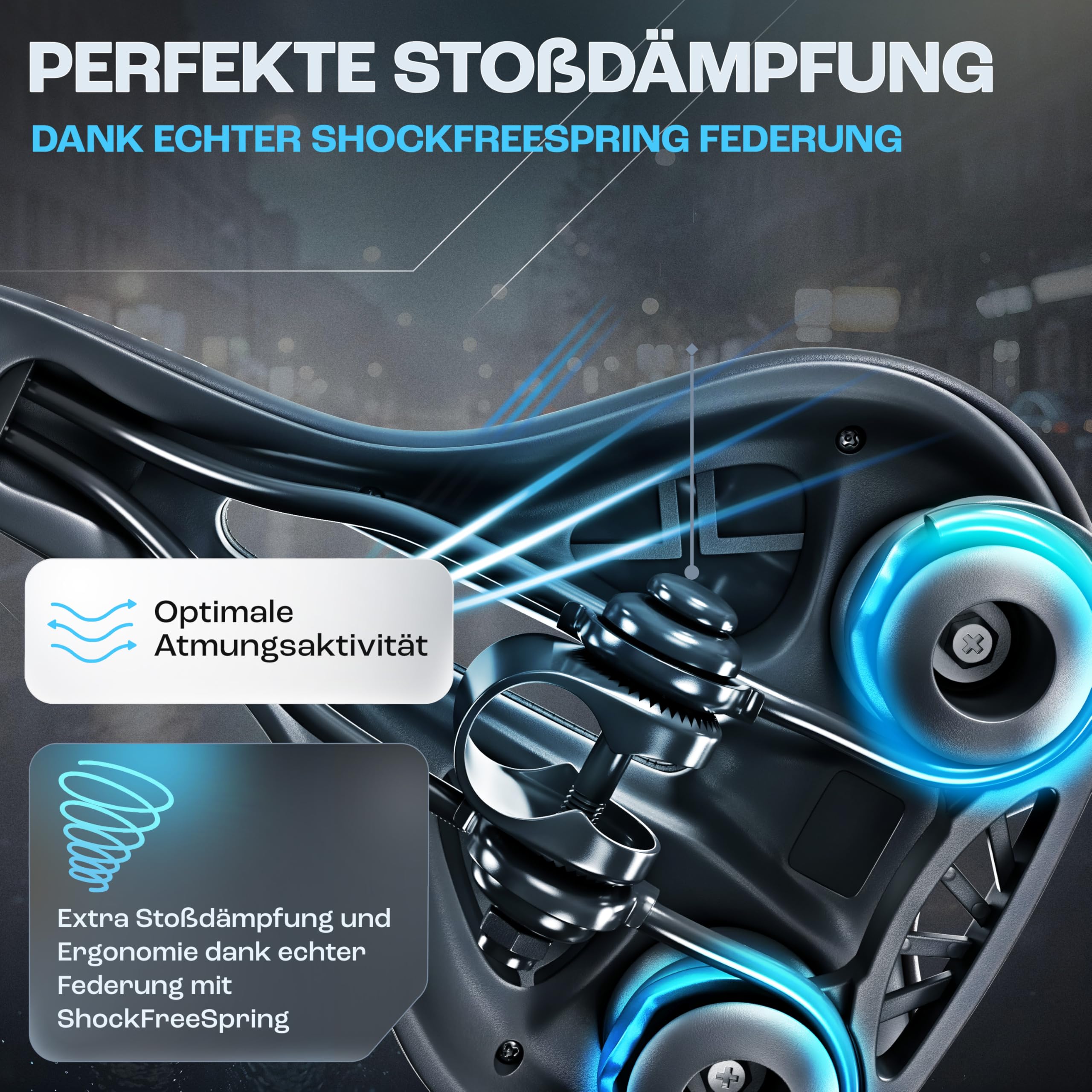 Fahrradsattel - mit ErgoFoam+ I maximaler Fahrkomfort I ergonomischer Fahrrad Sattel für Damen & Herren I Fahrradsattel Herren bequem, Sattel Damen bequem weich