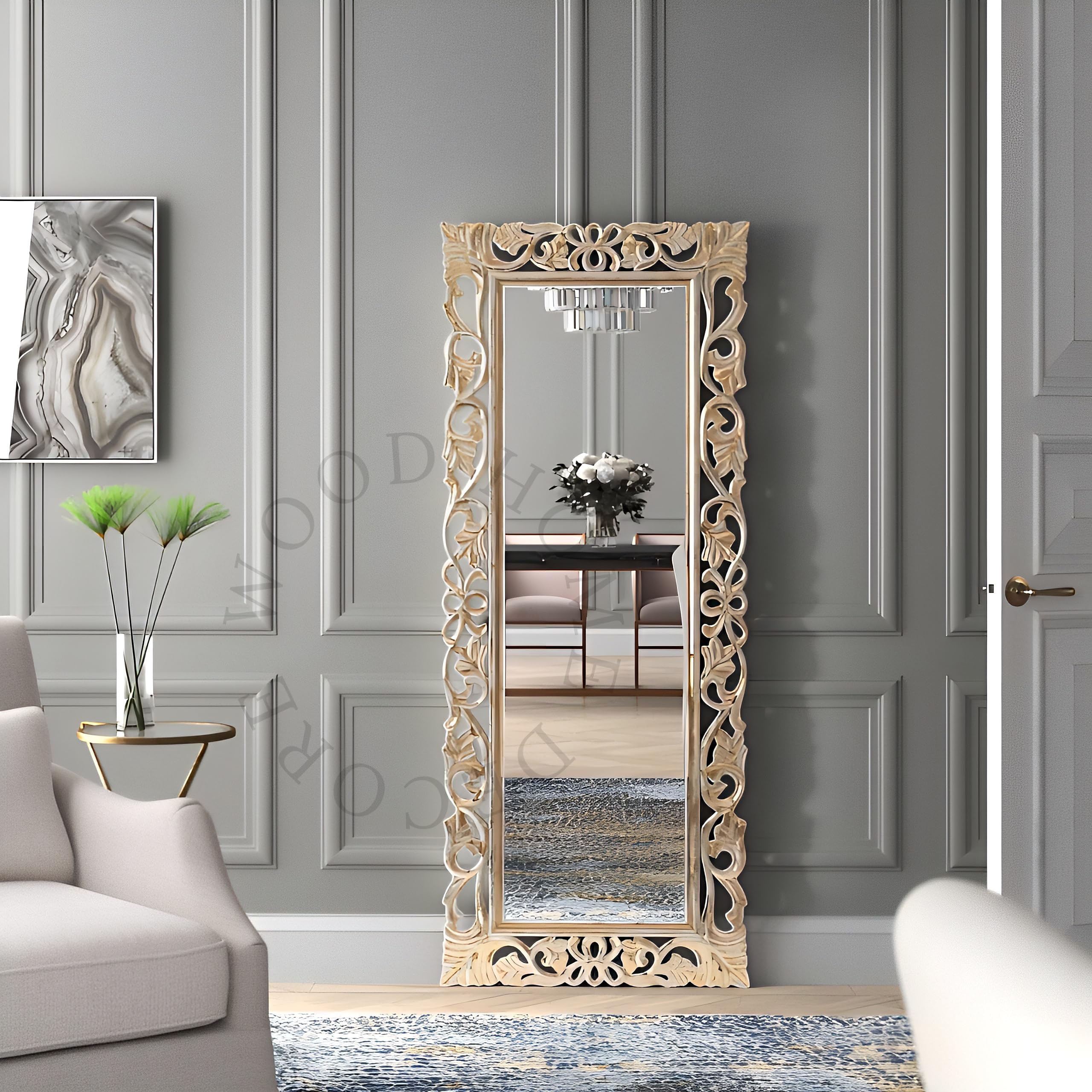 【2025年SALE】Blass frame mirror 真鍮フレーム 全身鏡 Buy Mirror Frame Wooden Hand-Carved Luxurious Full-Length Vintage