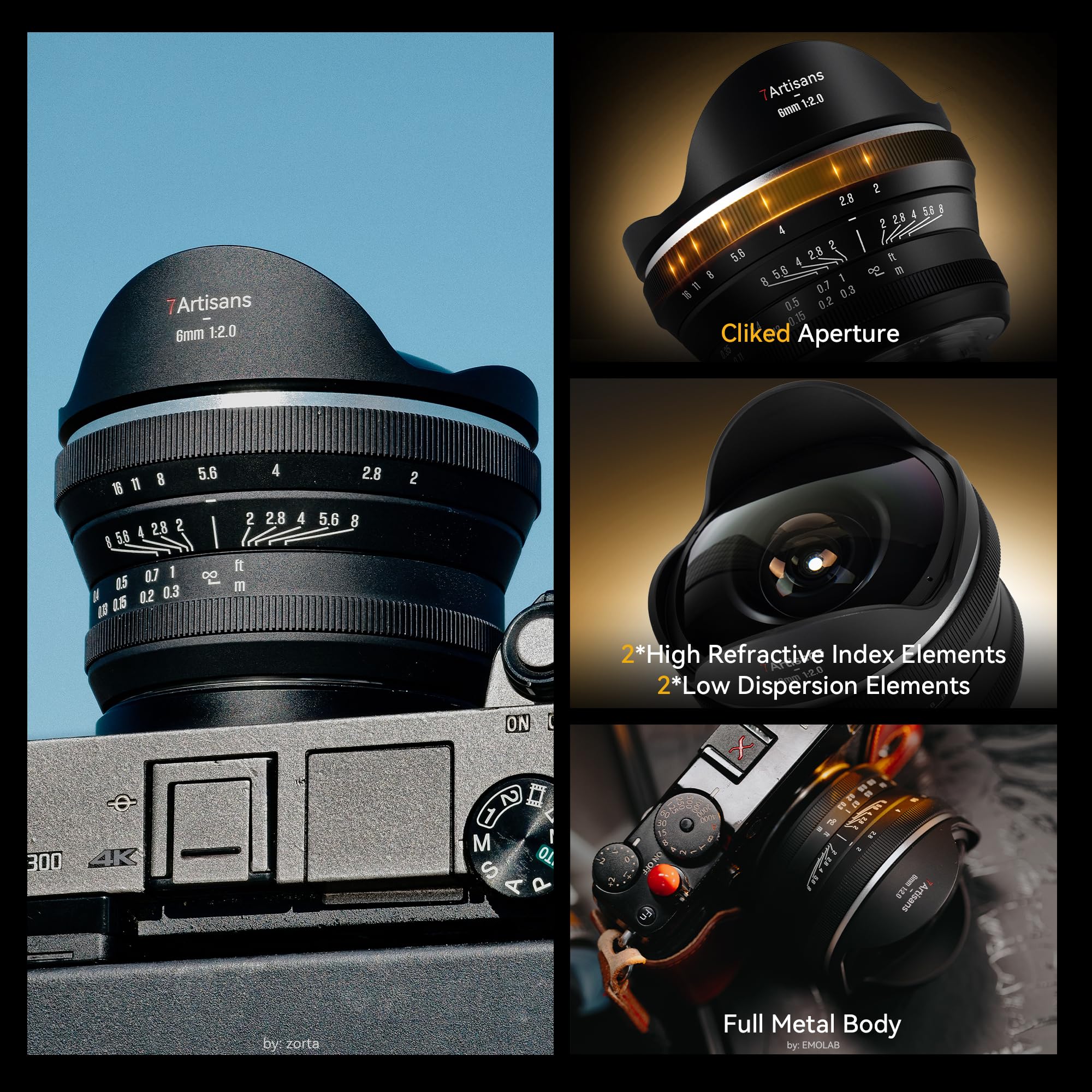 Amazon | 7artisans 6mm F2.0 APS-C 魚眼 超広角 220° レンズ