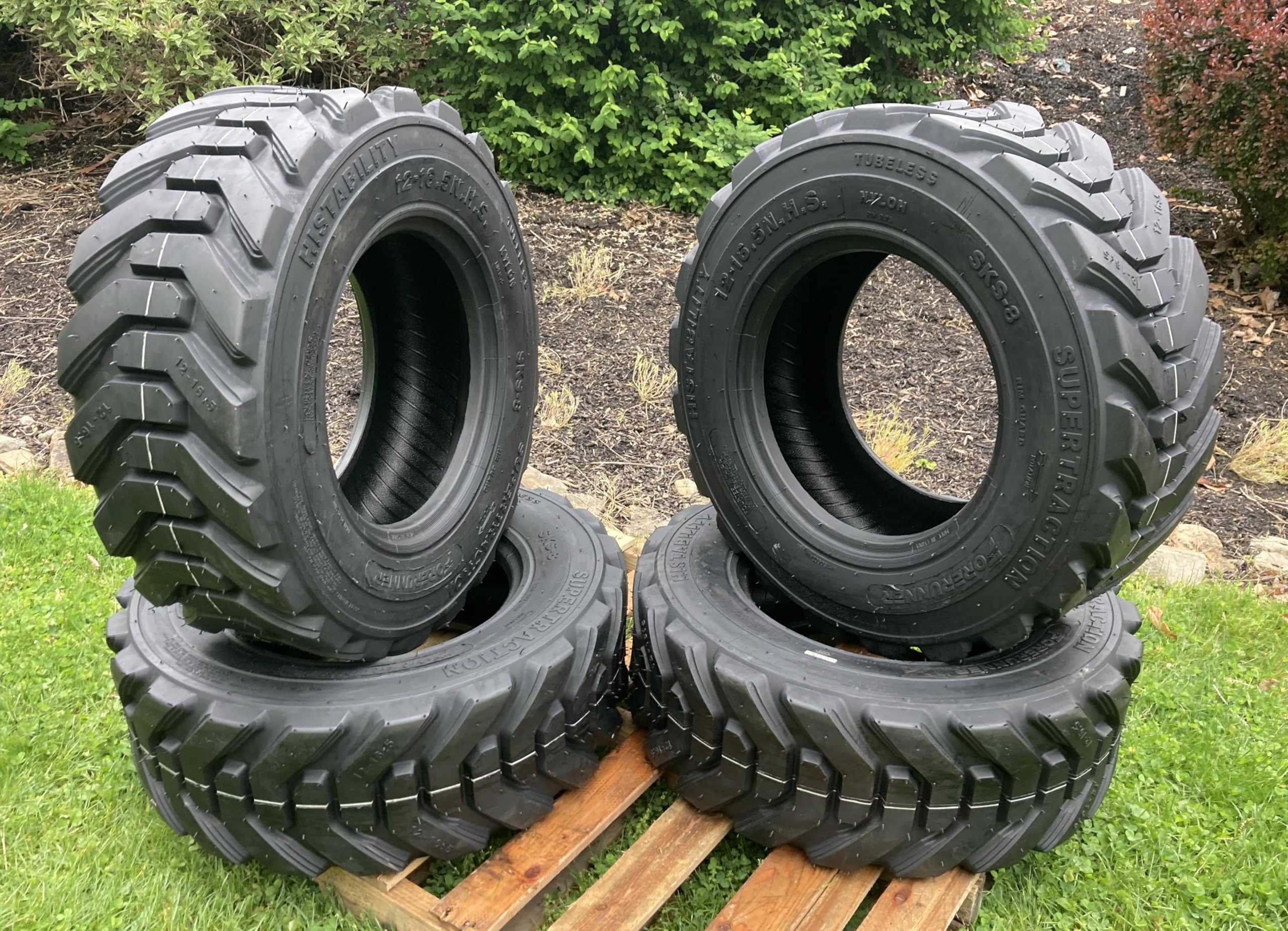 Amazon.com: Set of 4-HD 12-16.5 Forerunner SKS-8 Skid Steer Tires